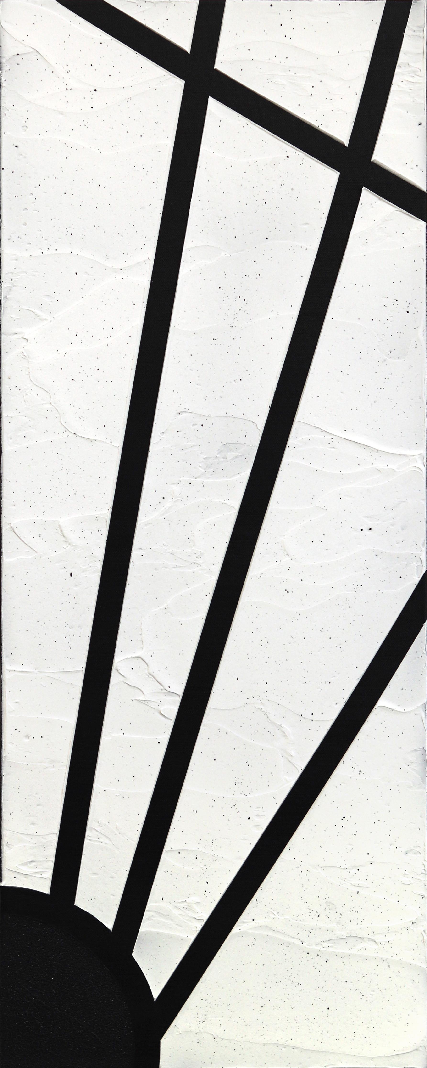 Daybreak (Diptyque) - Art abstrait géométrique texturé original en noir et blanc en vente 7