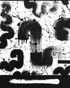 Dirty Disco 2 - Original Textured Black and White Painting on Canvas