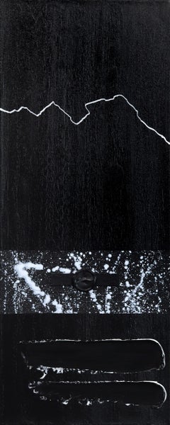 Electric Noise  - Original Textured Black and White Painting on Canvas