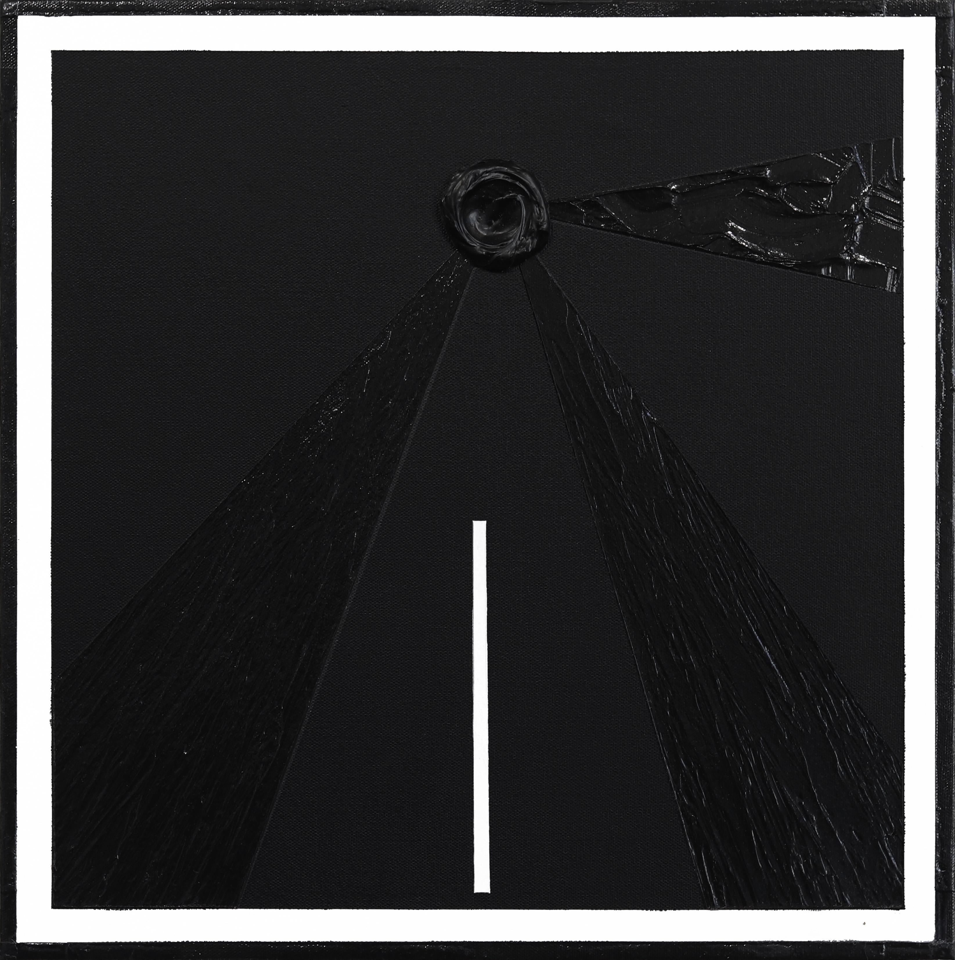 Night Shift (Diptyque) - Peinture abstraite et minimaliste noire texturée en vente 6