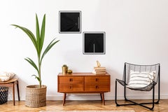 Night Shift (Diptych) - Textured Black on Black Abstract Geometric Painting