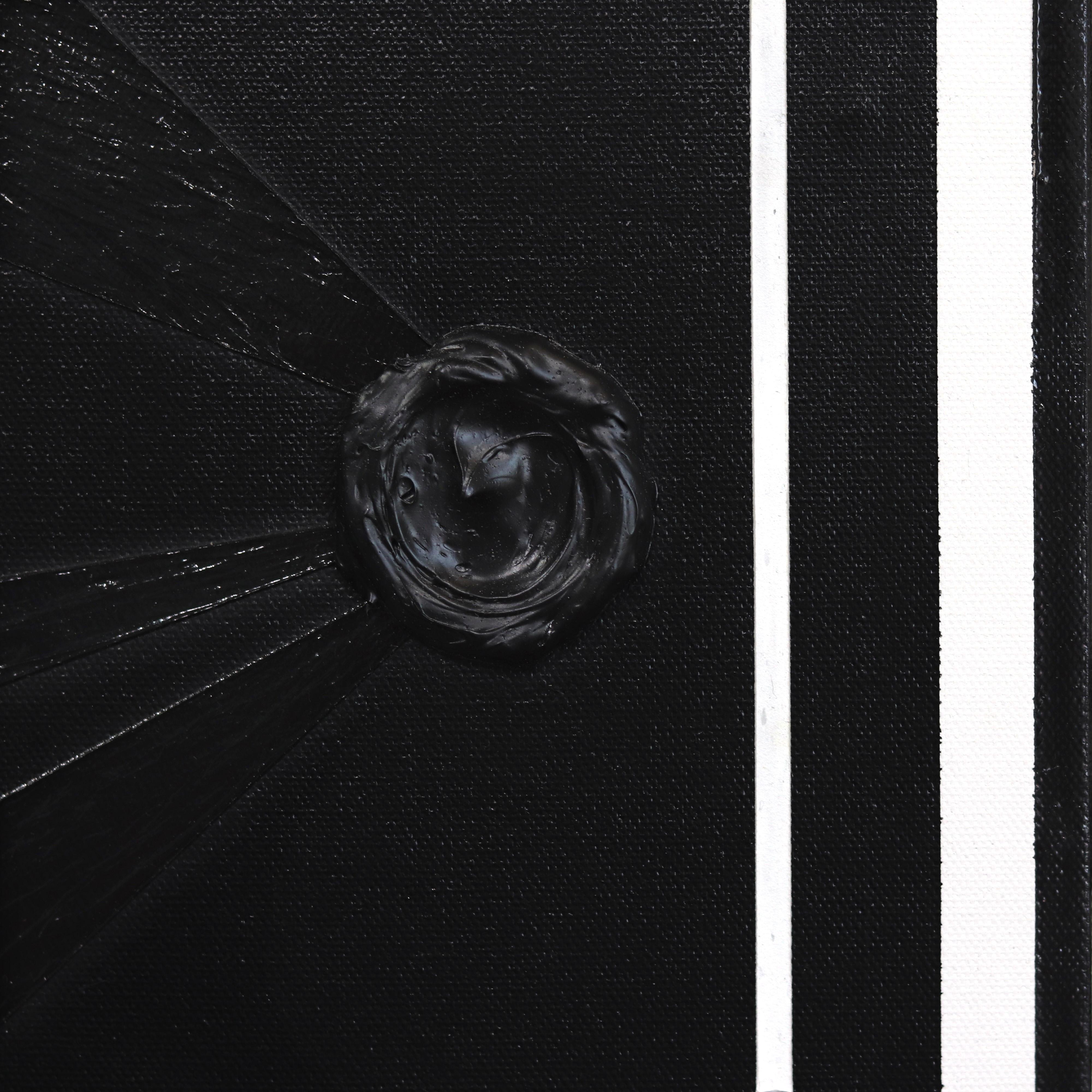 Night Shift (Diptych) - Black Abstract Painting by Tasha Jentel