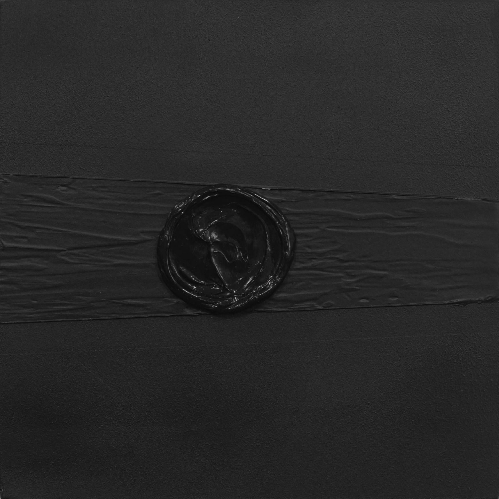 Speed of Light (Quadriptychon) - Minimalistische strukturierte abstrakte Schwarz-Weiß-Kunst in Schwarz und Weiß im Angebot 2