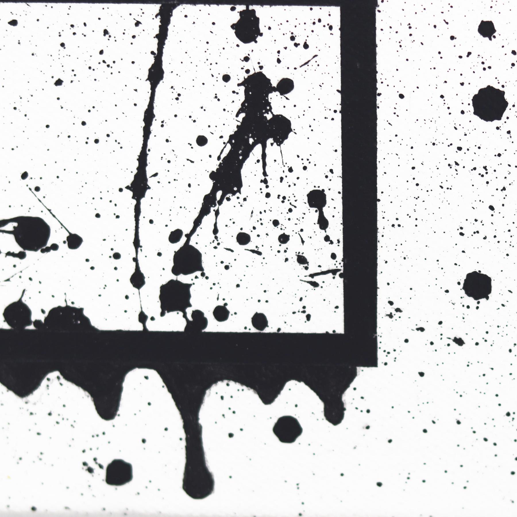 U Lights (Diptych) - Black and White Original Abstract Geometric Textured Art For Sale 2
