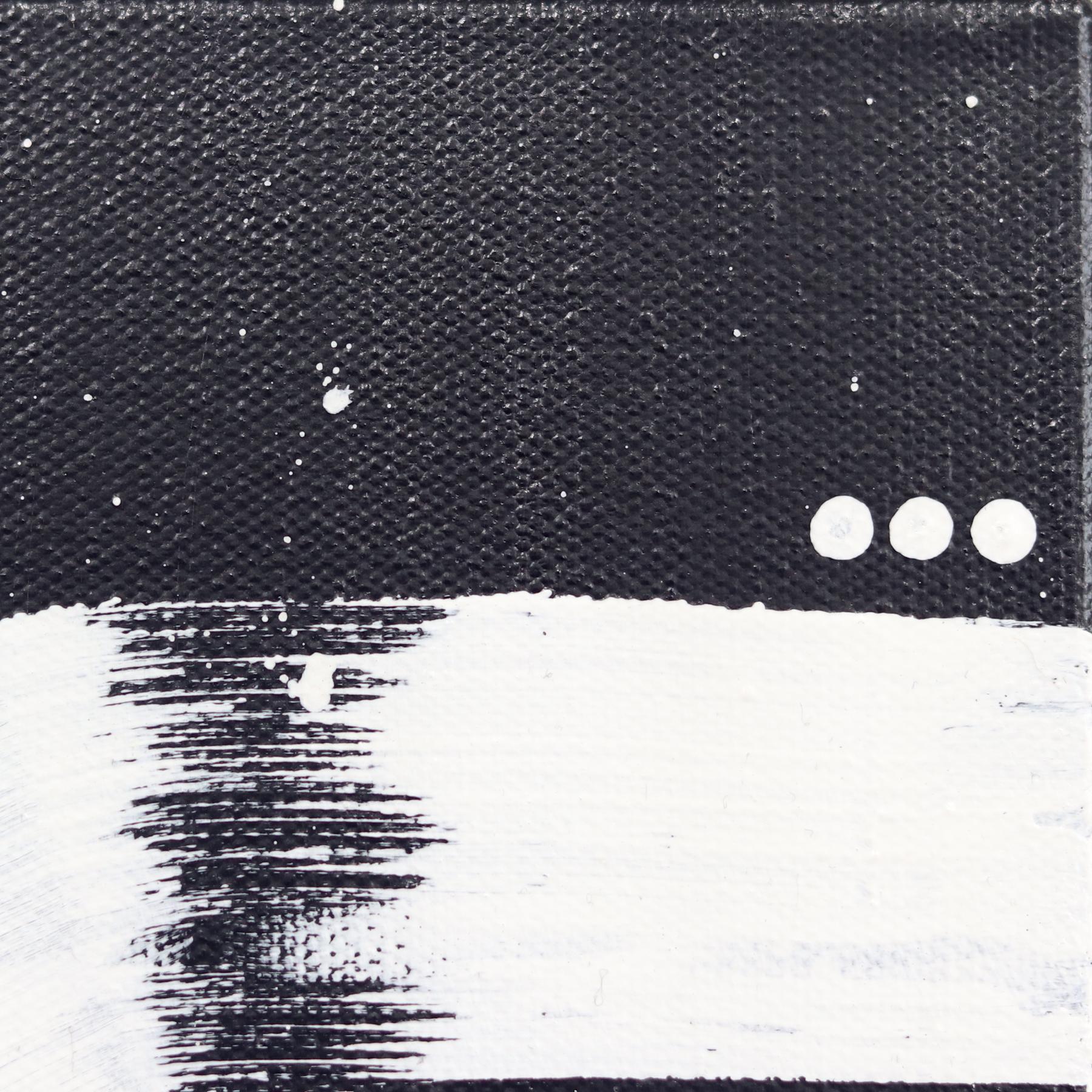 U Lights (Diptych) - Black and White Original Abstract Geometric Textured Art For Sale 4