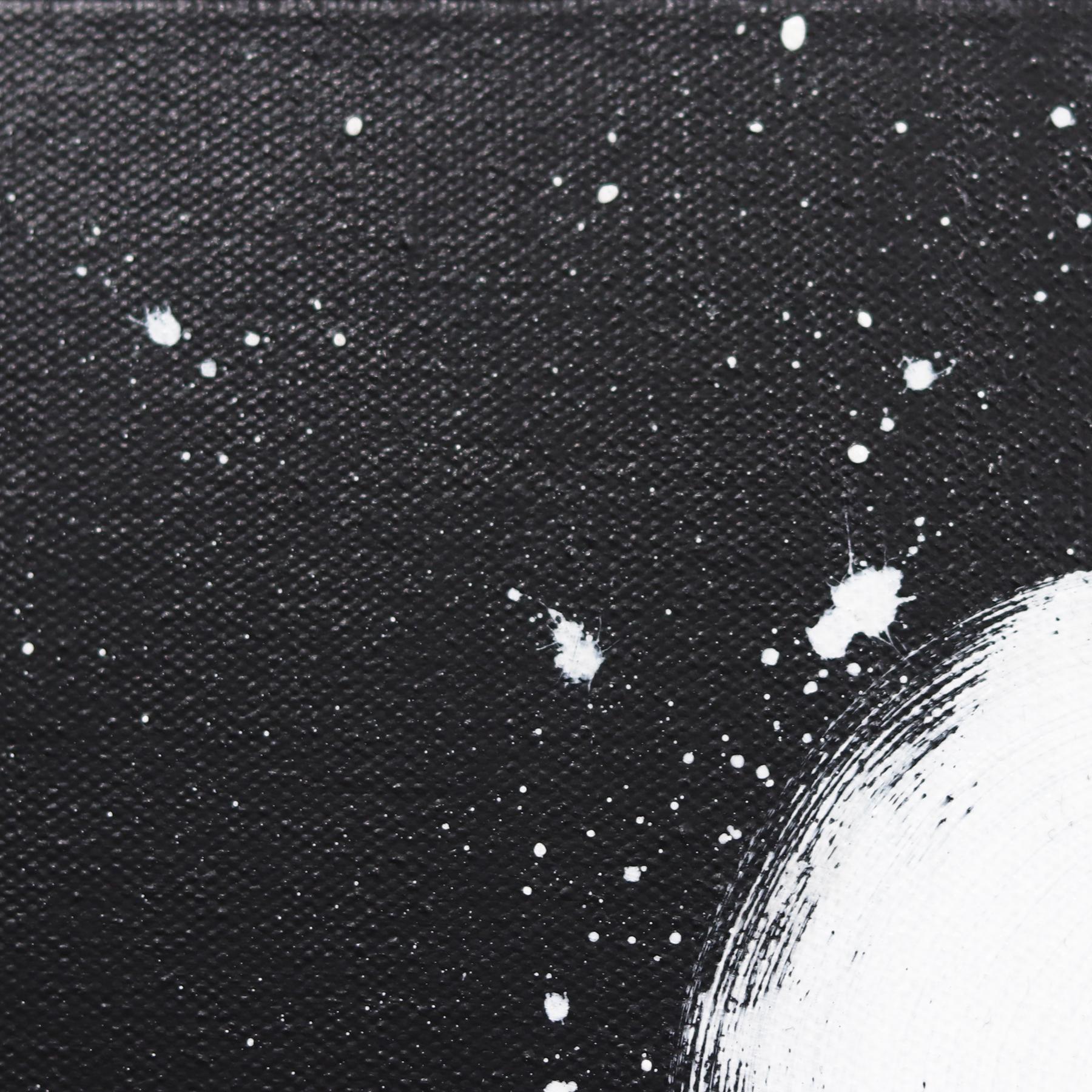 U Lights (Diptych) - Black and White Original Abstract Geometric Textured Art For Sale 5