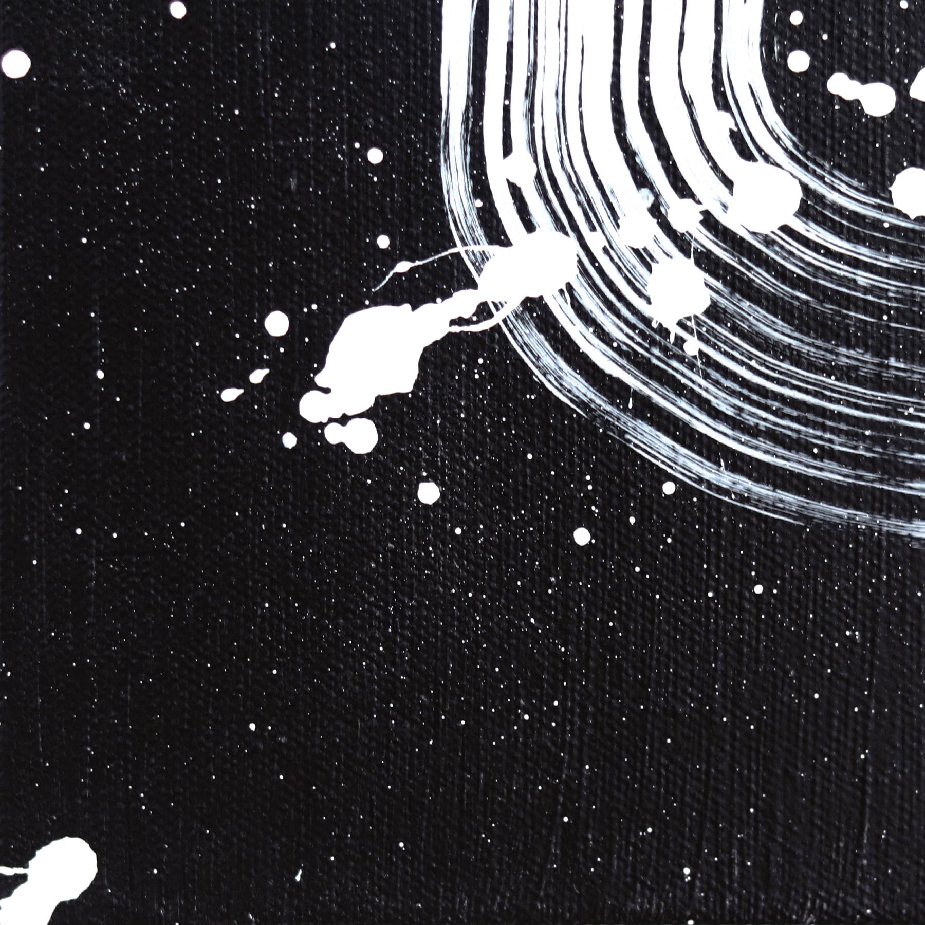 U Lights (Diptych) - Black and White Original Abstract Geometric Textured Art For Sale 6