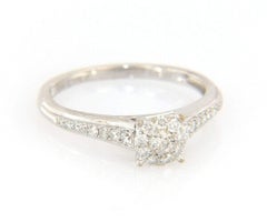 Tasha R Bague de fiançailles en or blanc 14 carats avec halo de diamants de luxe de 0,48 carat