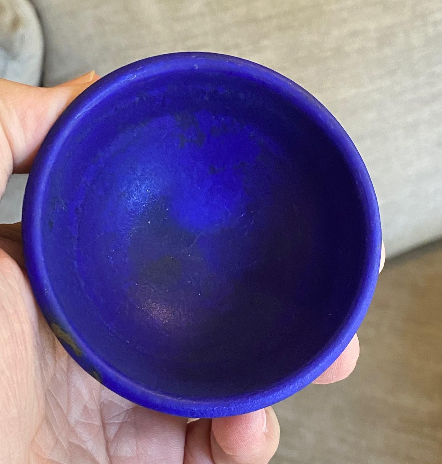 Tashiko Tazaezu Signed Japanese Hawaiian Makaha Blue Pottery Chawan Tea Bowl 6