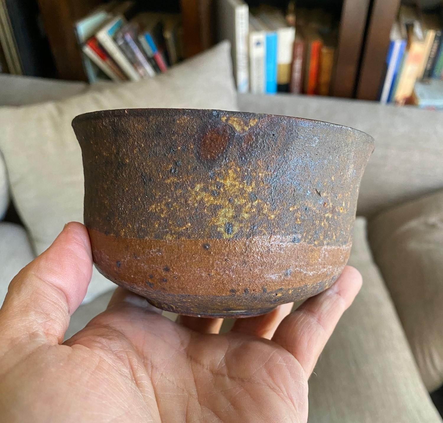 Tashiko Tazaezu Signé Japanese Hawaiian Studio Pottery Glazed Chawan Tea Bowl en vente 2