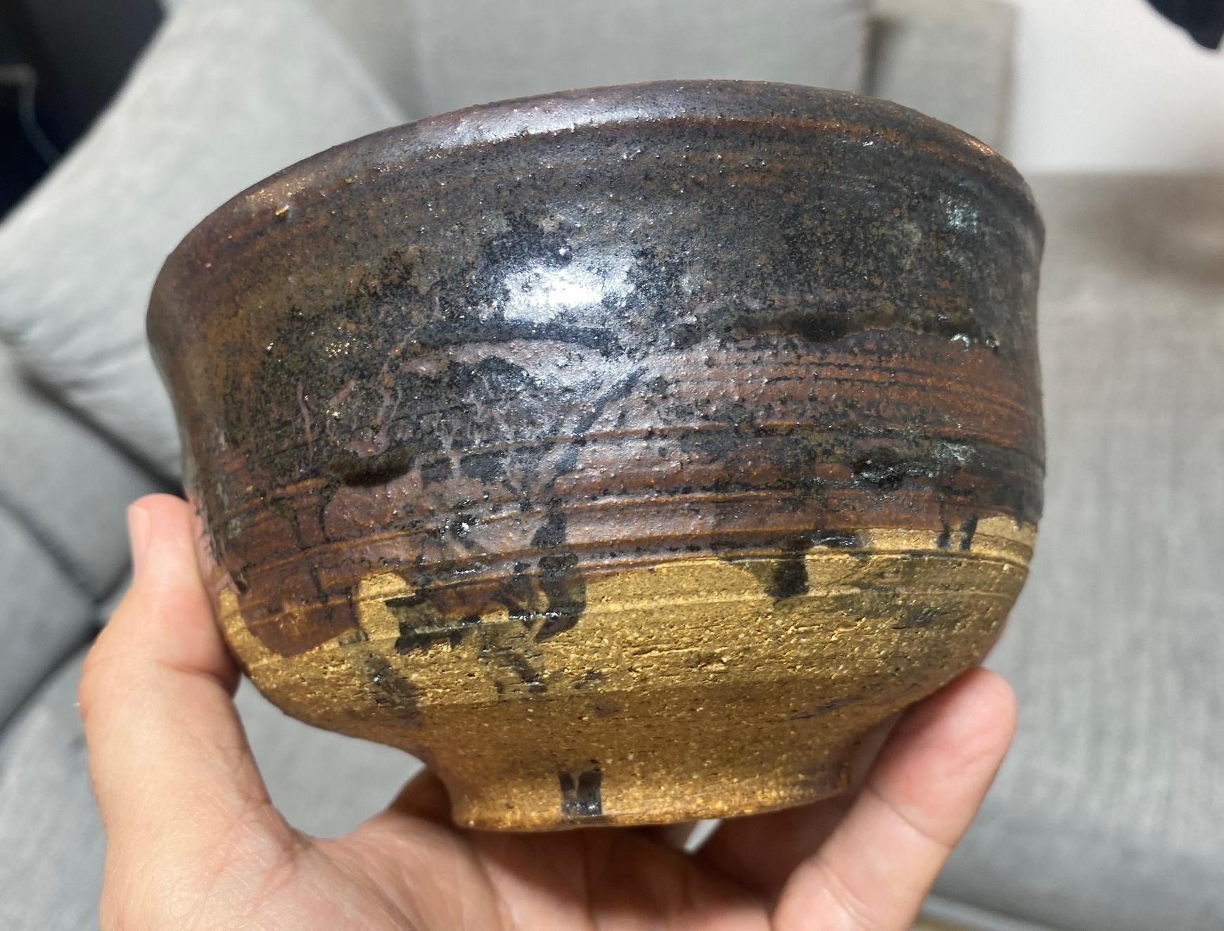 Tashiko Tazaezu Signé Japanese Hawaiian Studio Pottery Glazed Chawan Tea Bowl en vente 3