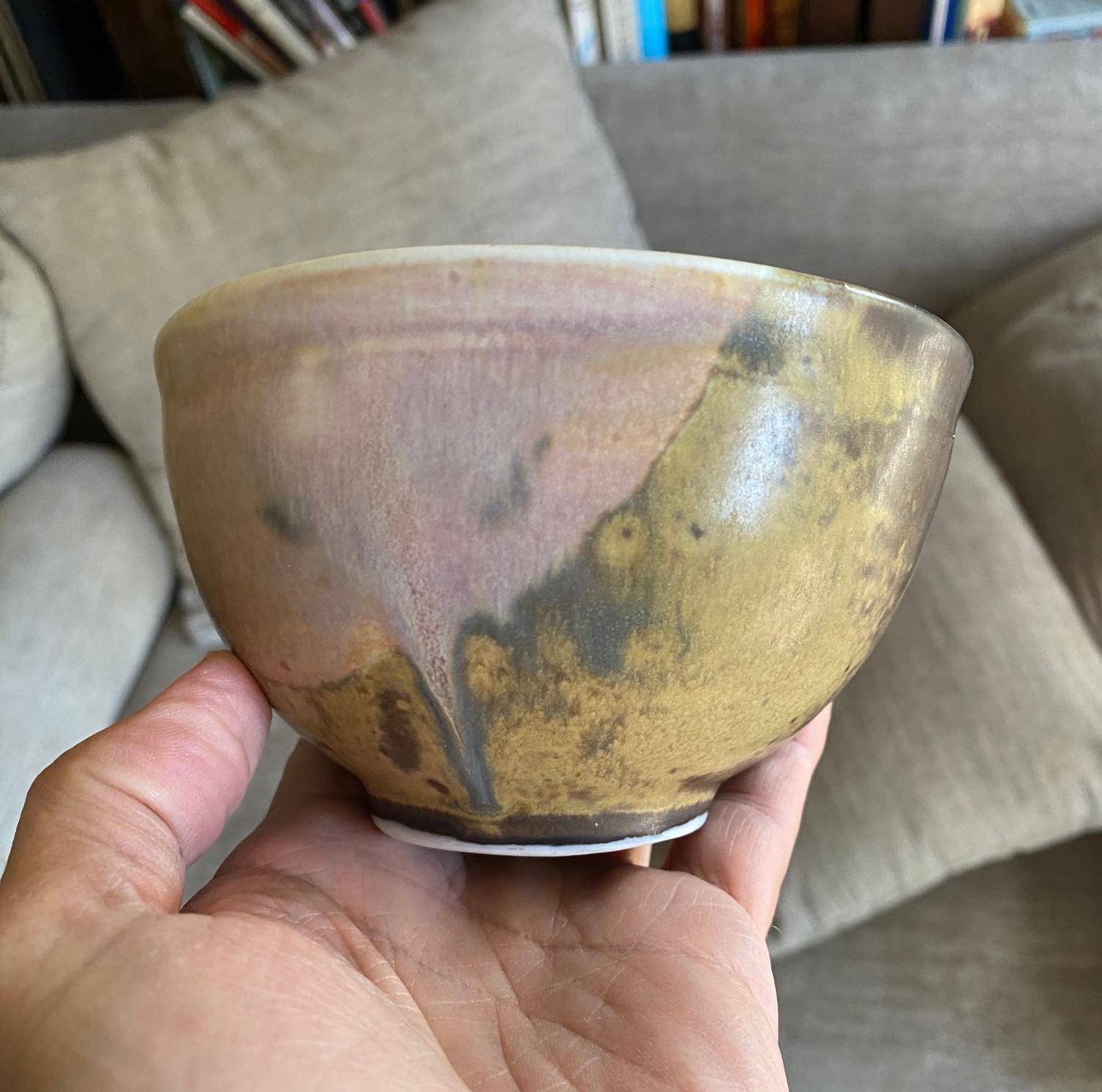 Tashiko Tazaezu Signed Japanese Hawaiian Studio Pottery Glazed Chawan Tea Bowl 3