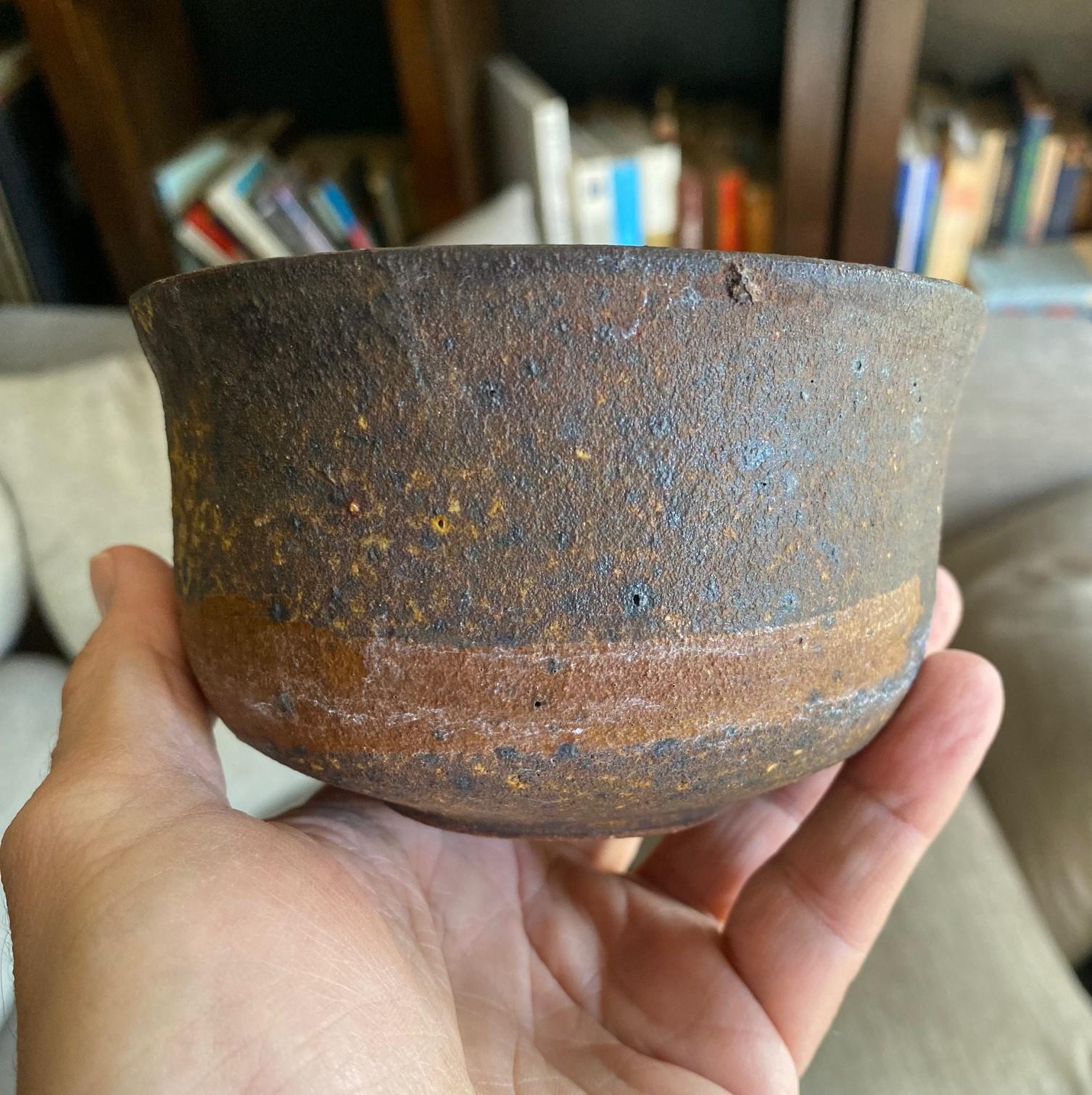 Tashiko Tazaezu Signé Japanese Hawaiian Studio Pottery Glazed Chawan Tea Bowl en vente 3