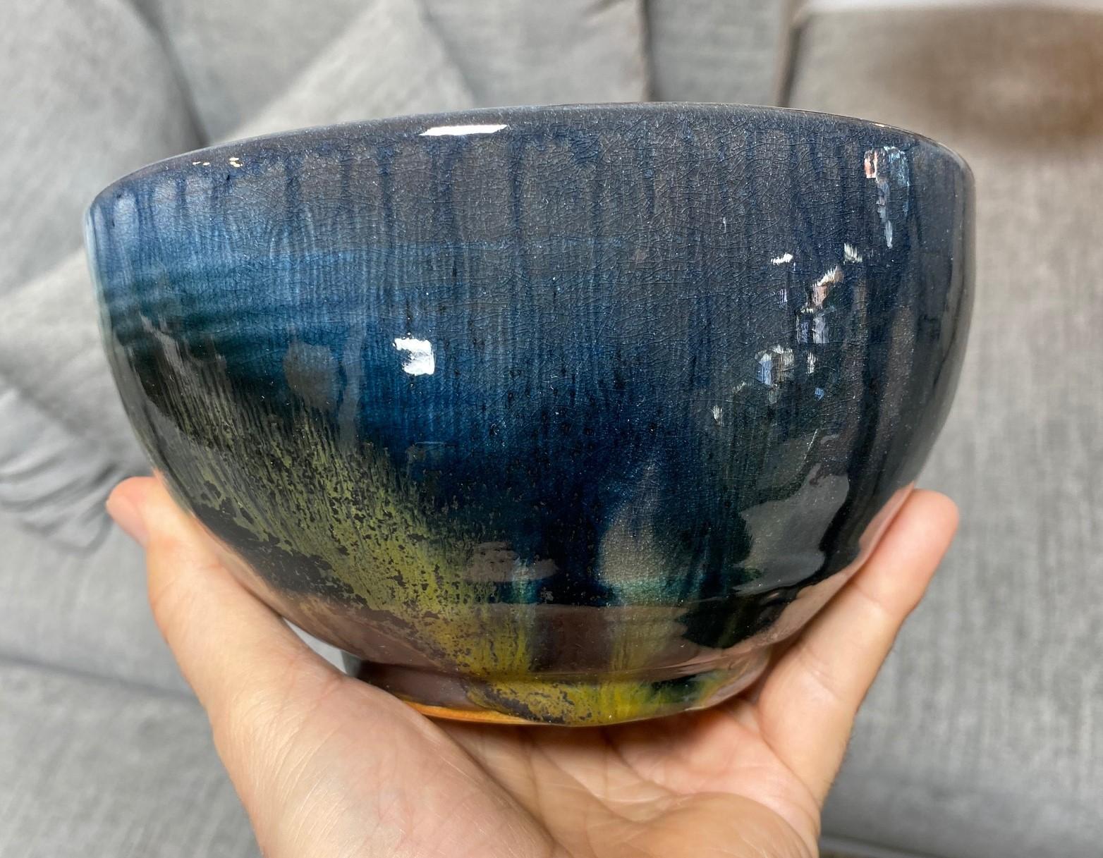 Tashiko Tazaezu Signed Japanese Hawaiian Studio Pottery Glazed Chawan Tea Bowl 4