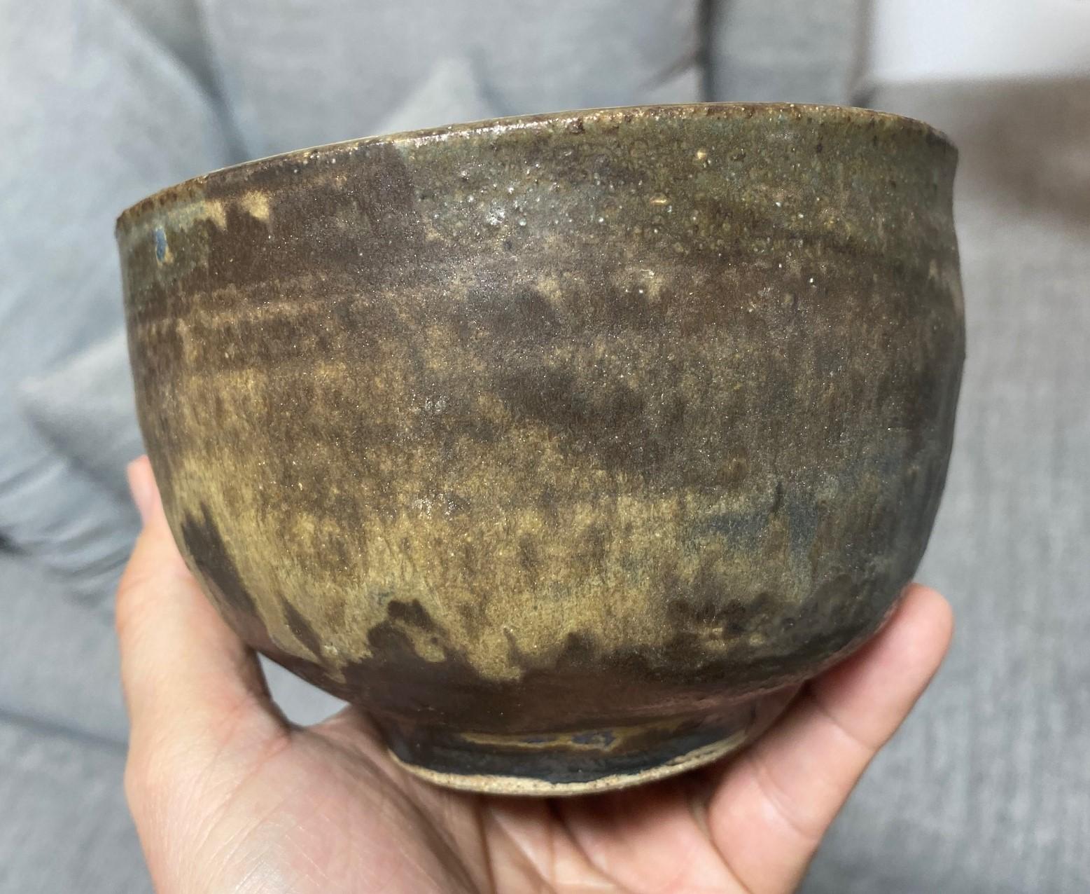 Tashiko Tazaezu Signé Japanese Hawaiian Studio Pottery Glazed Chawan Tea Bowl en vente 3