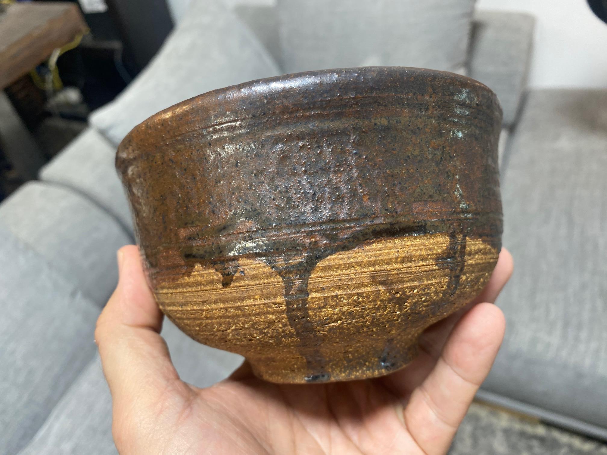 Tashiko Tazaezu Signé Japanese Hawaiian Studio Pottery Glazed Chawan Tea Bowl en vente 4