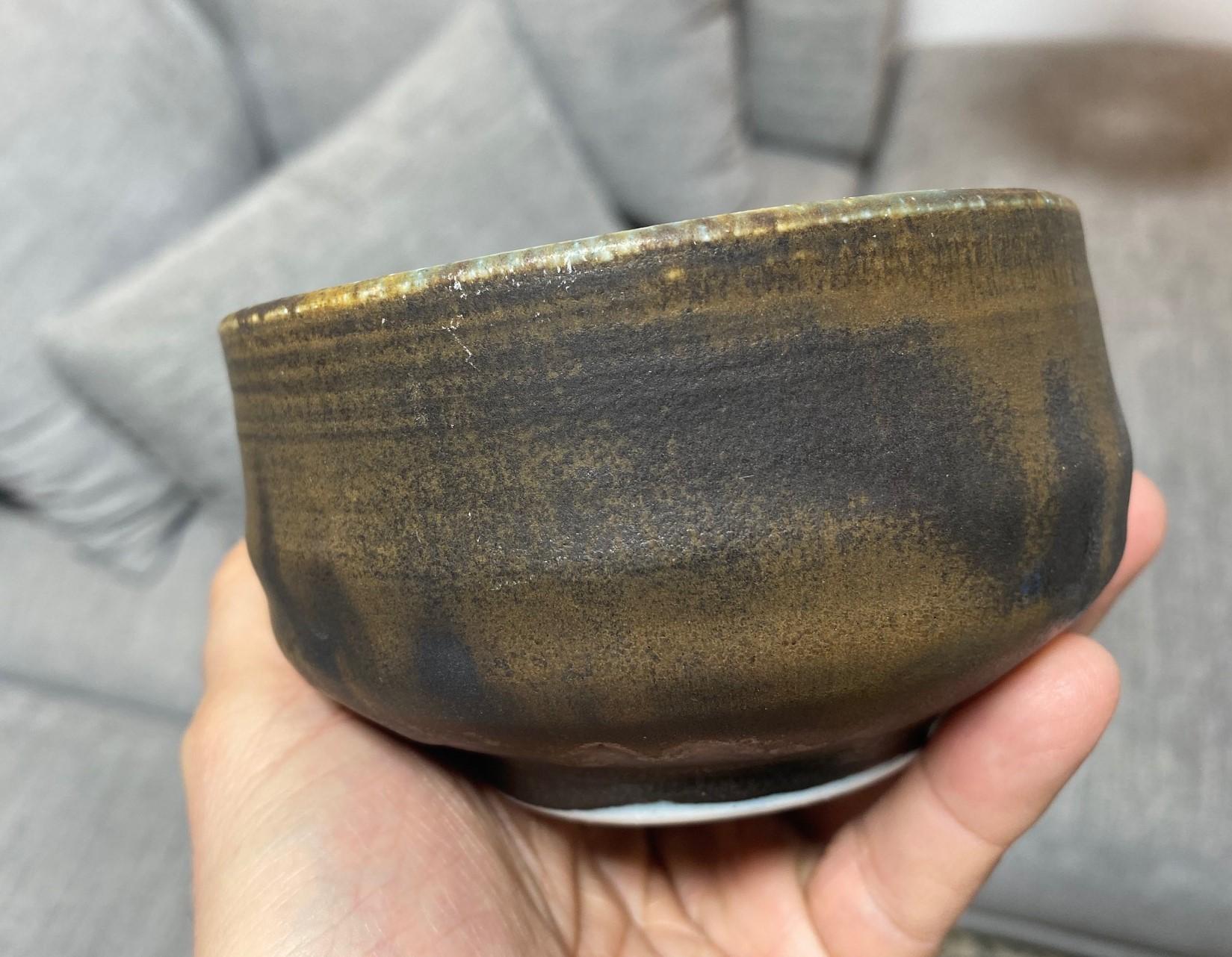 Tashiko Tazaezu Signé Japanese Hawaiian Studio Pottery Glazed Chawan Tea Bowl en vente 4
