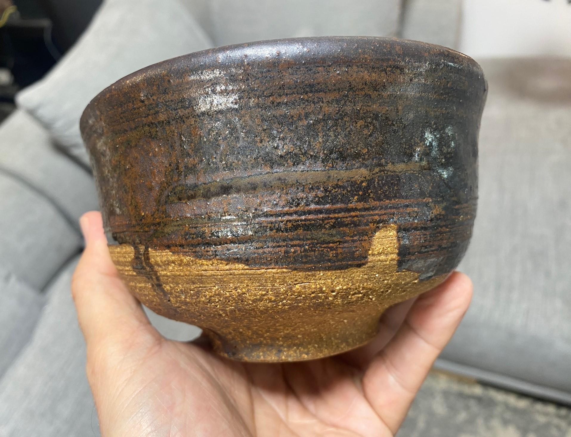 Tashiko Tazaezu Signé Japanese Hawaiian Studio Pottery Glazed Chawan Tea Bowl en vente 5
