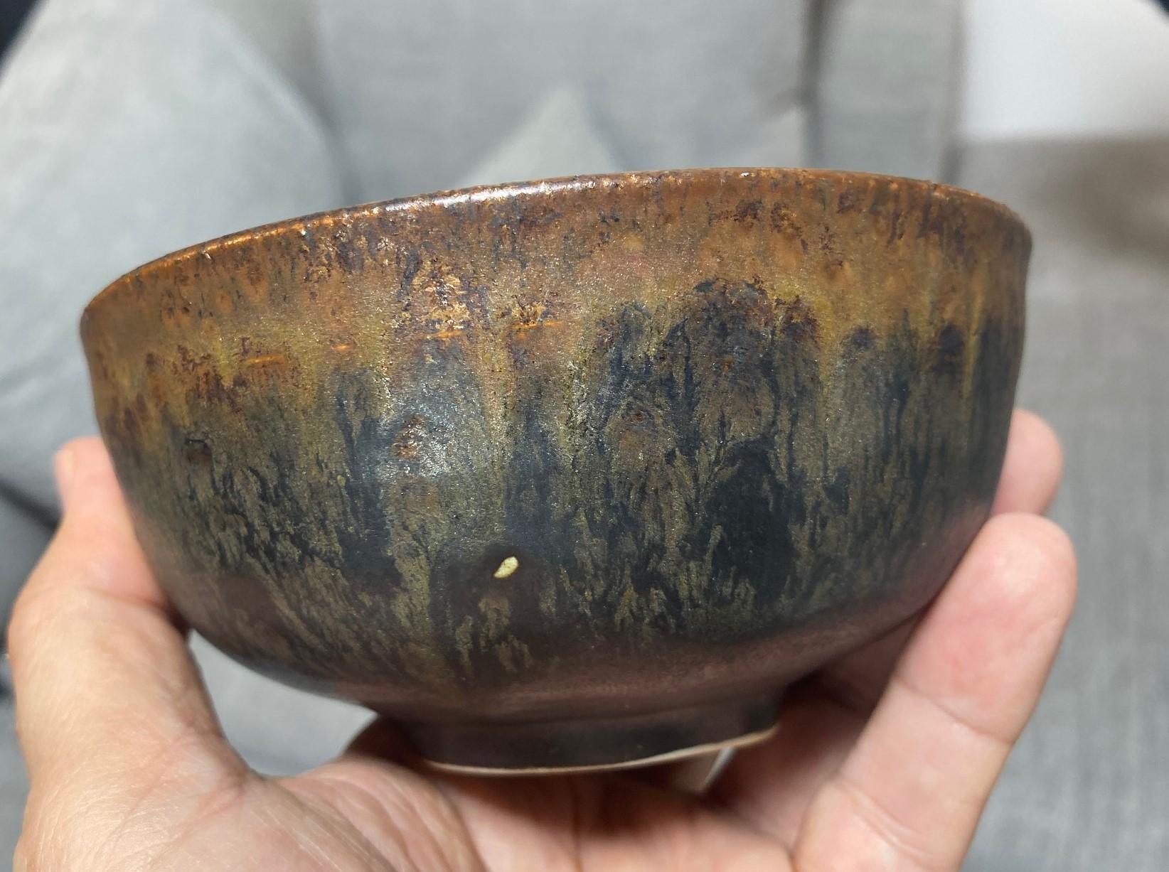 Tashiko Tazaezu Signé Japanese Hawaiian Studio Pottery Glazed Chawan Tea Bowl en vente 5