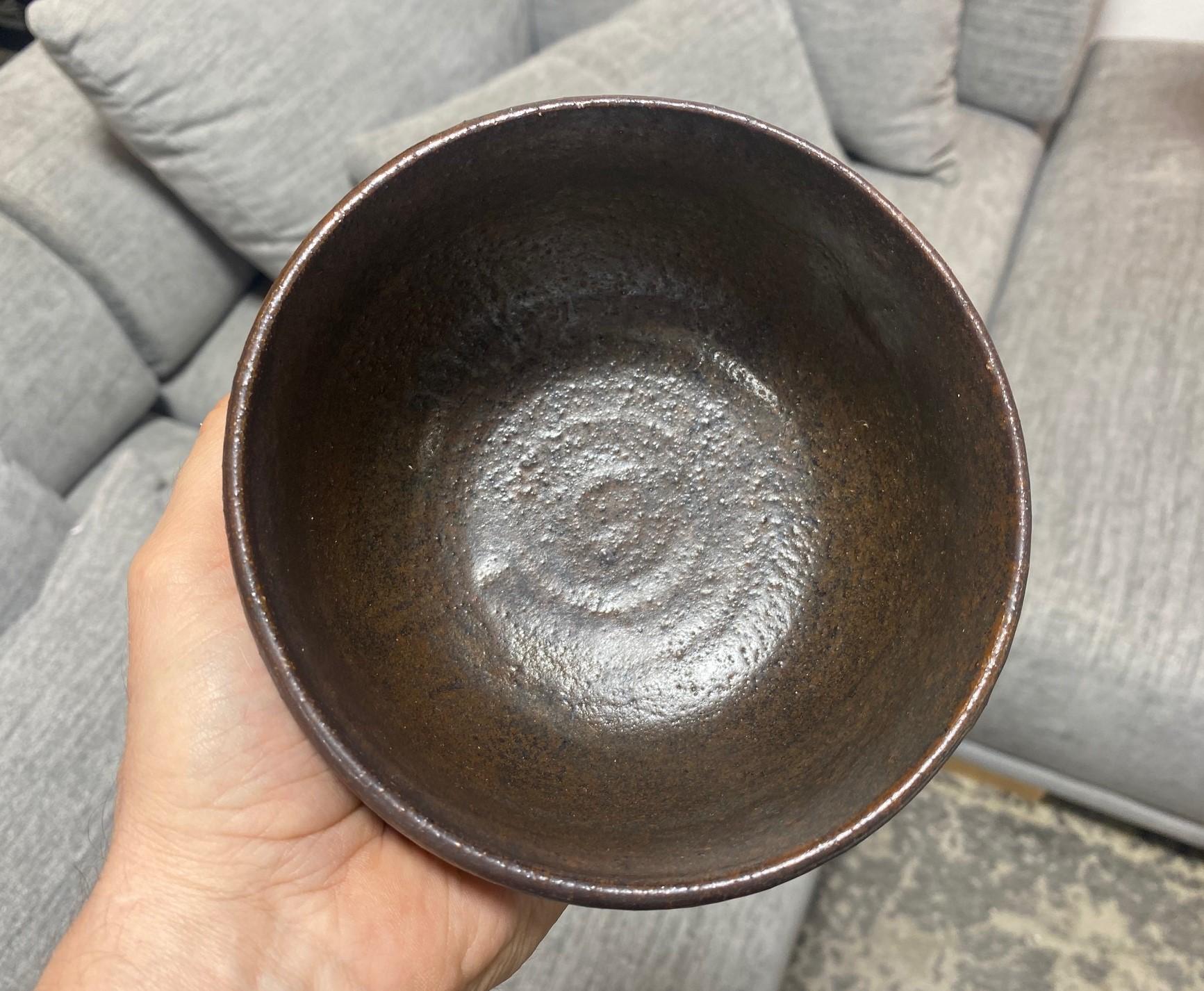 Tashiko Tazaezu Signé Japanese Hawaiian Studio Pottery Glazed Chawan Tea Bowl en vente 6
