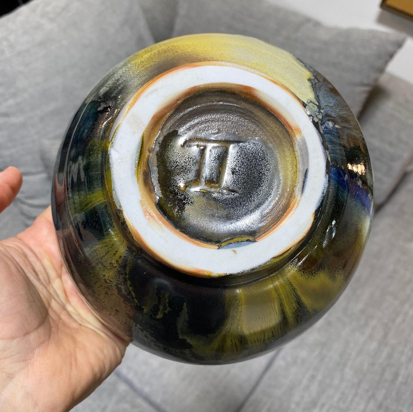 Tashiko Tazaezu Signed Japanese Hawaiian Studio Pottery Glazed Chawan Tea Bowl 7