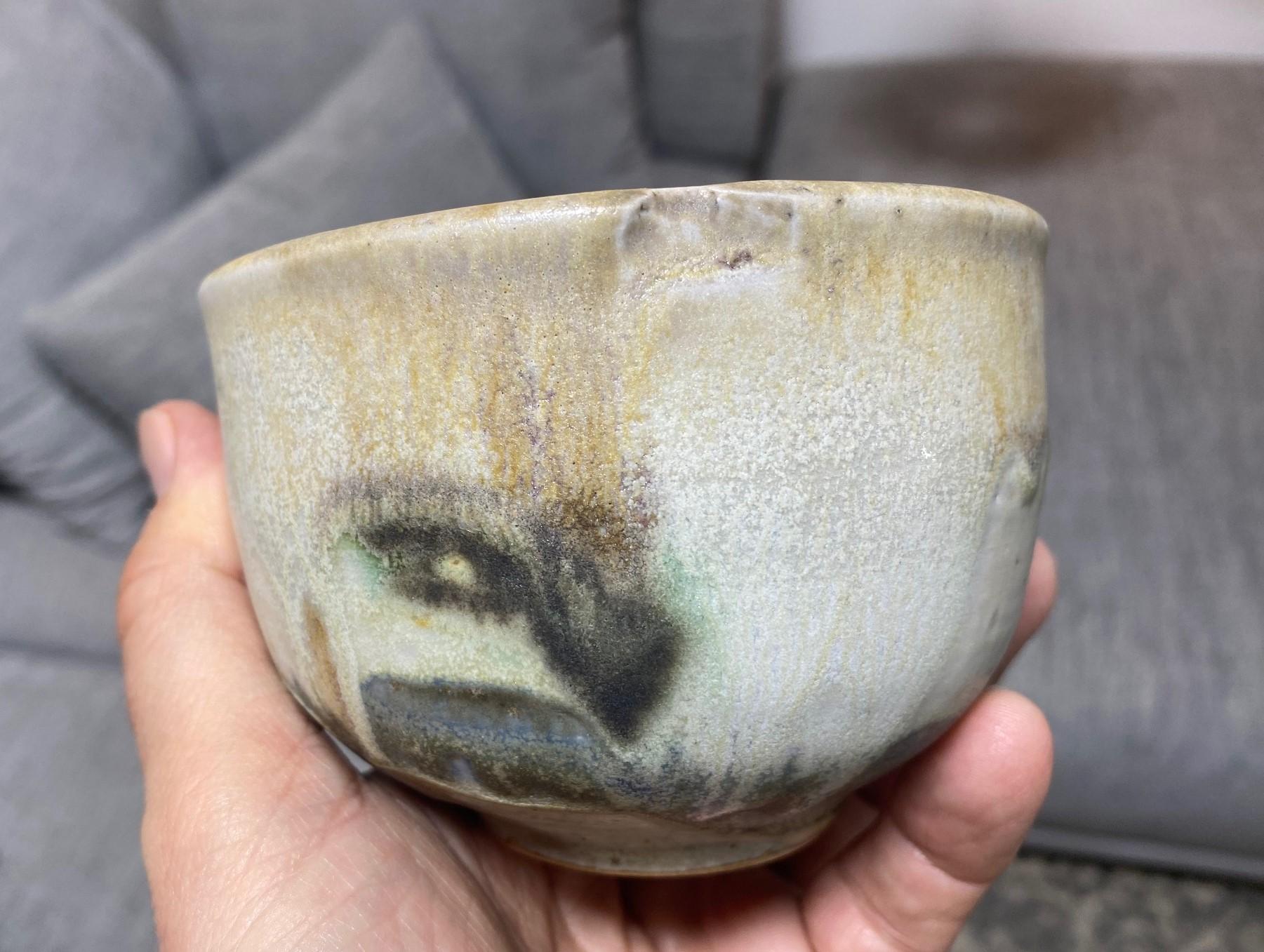 Tashiko Tazaezu Signed Japanese Hawaiian Studio Pottery Glazed Chawan Tea Bowl For Sale 6