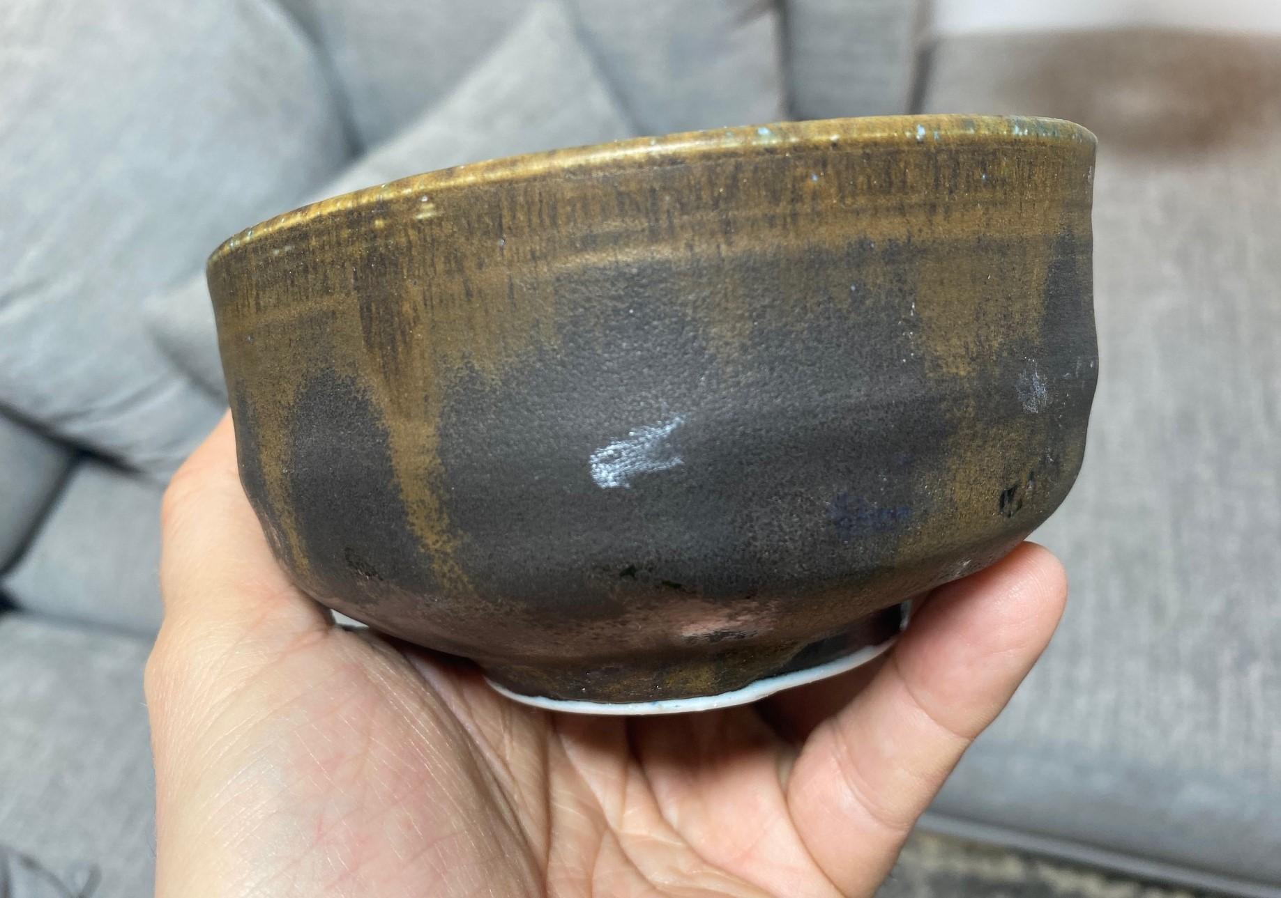 Tashiko Tazaezu Signed Japanese Hawaiian Studio Pottery Glazed Chawan Tea Bowl For Sale 6