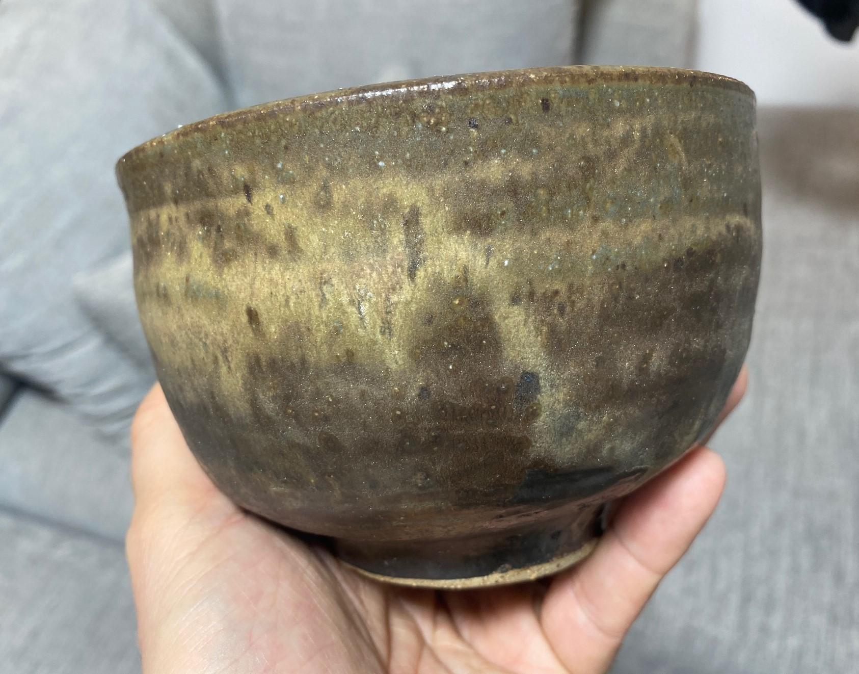 Tashiko Tazaezu Signé Japanese Hawaiian Studio Pottery Glazed Chawan Tea Bowl en vente 6