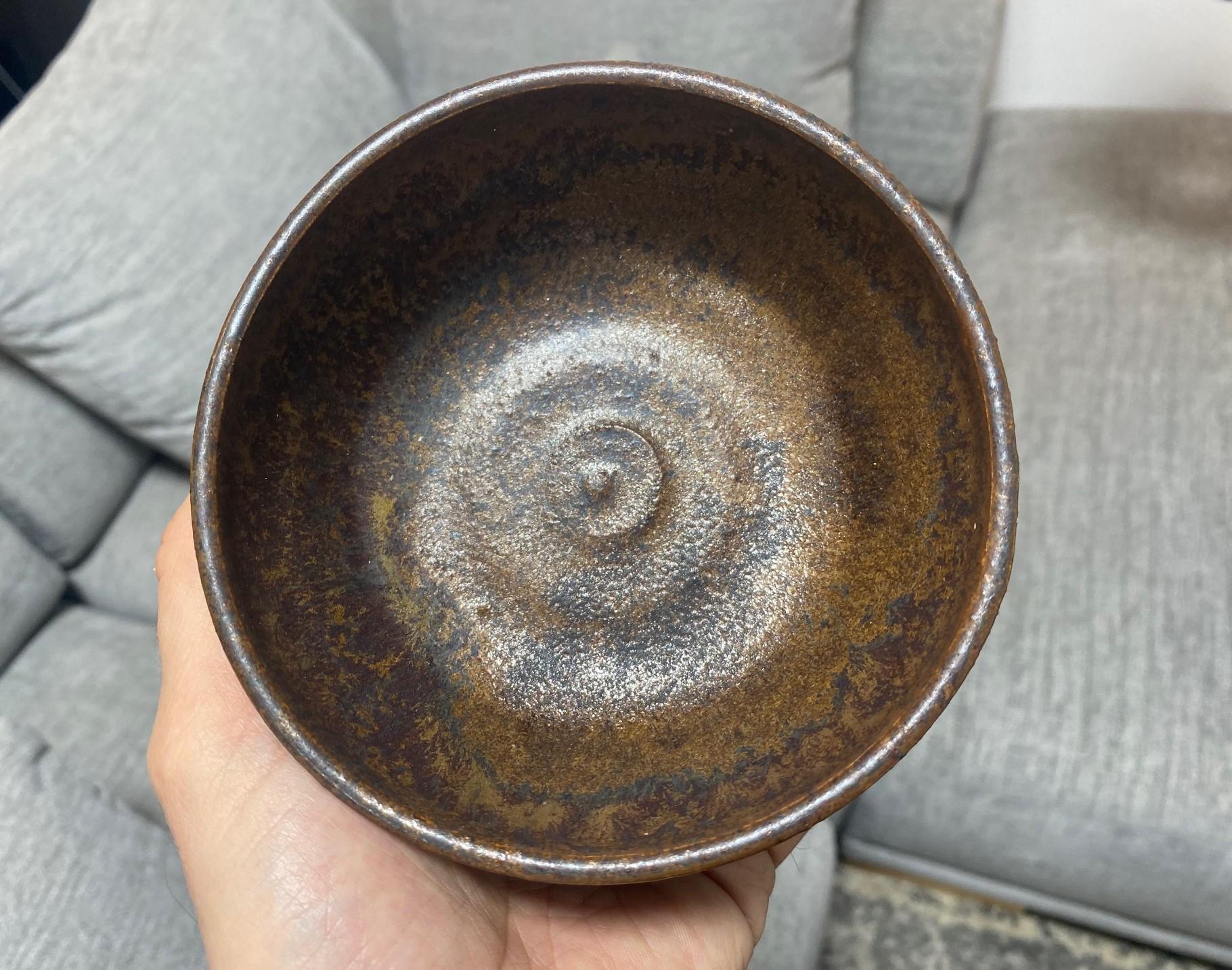 Tashiko Tazaezu Signé Japanese Hawaiian Studio Pottery Glazed Chawan Tea Bowl en vente 7