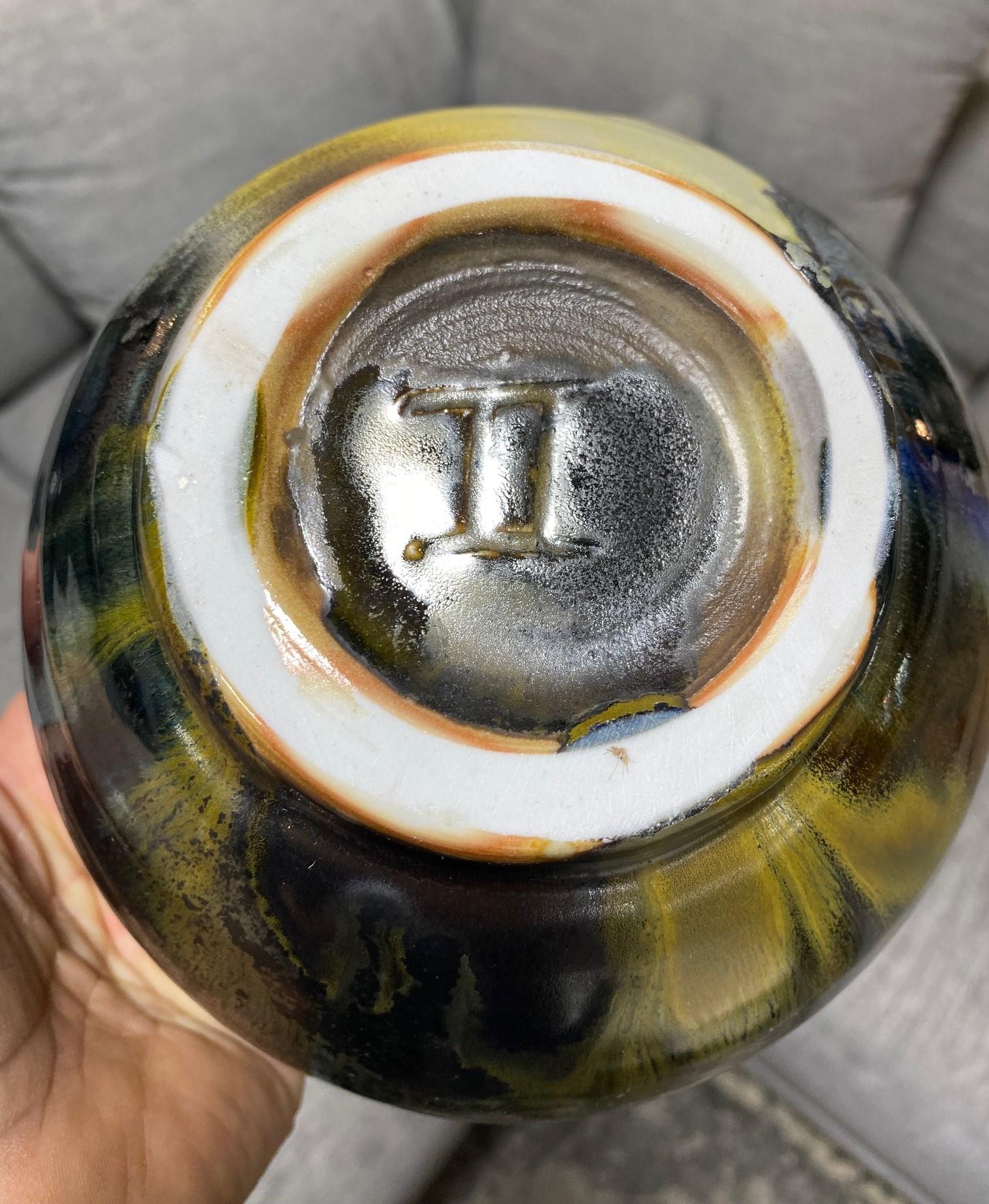 Tashiko Tazaezu Signed Japanese Hawaiian Studio Pottery Glazed Chawan Tea Bowl 8