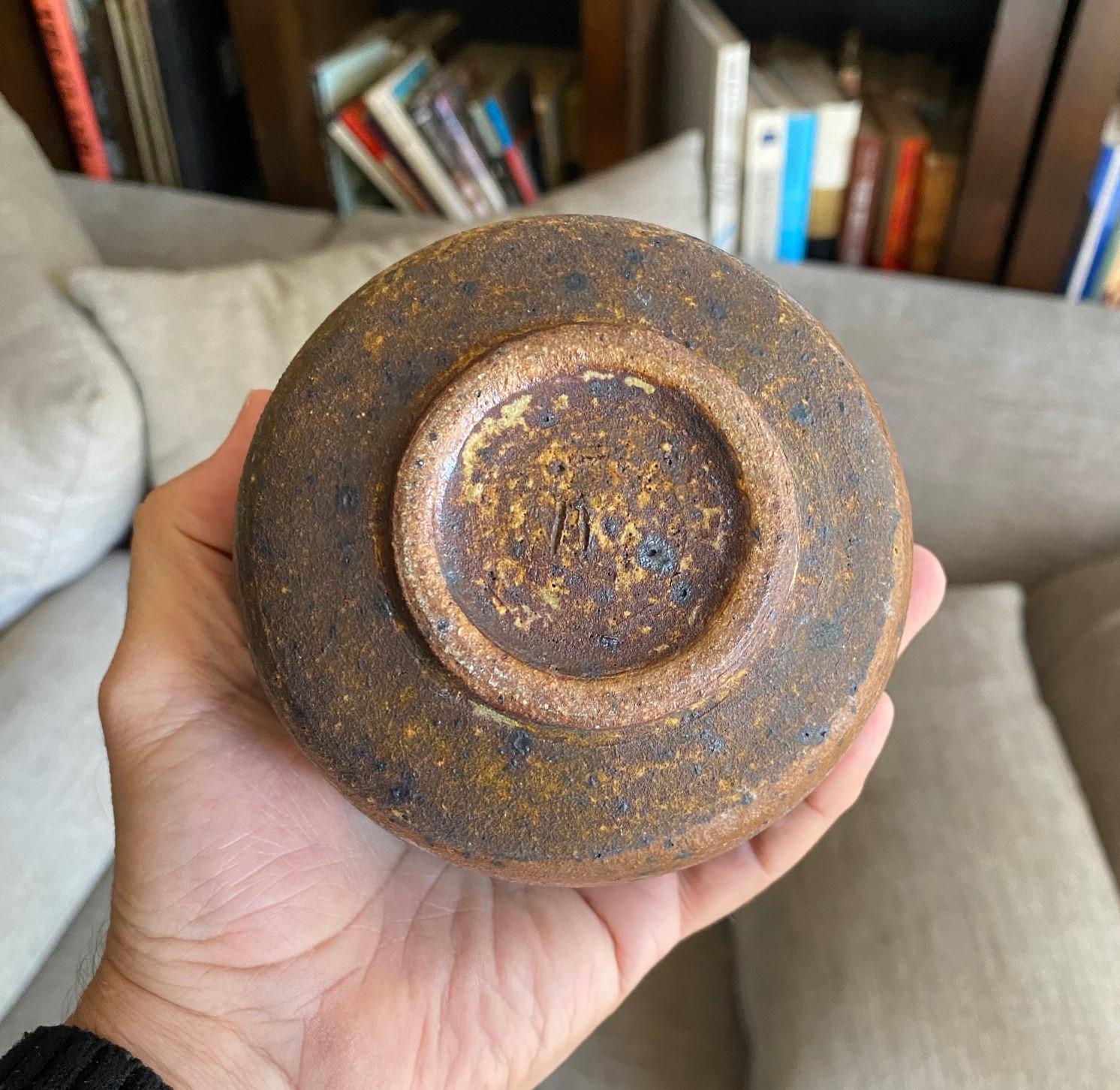 Tashiko Tazaezu Signé Japanese Hawaiian Studio Pottery Glazed Chawan Tea Bowl en vente 8
