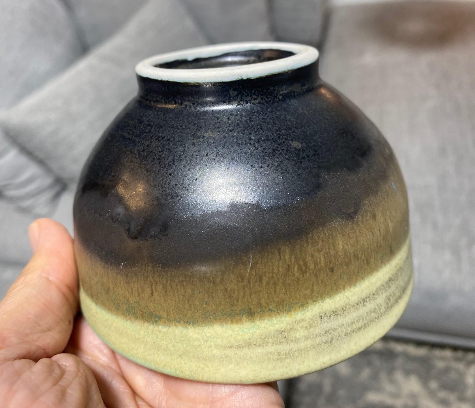 Tashiko Tazaezu Signed Japanese Hawaiian Studio Pottery Glazed Chawan Tea Bowl For Sale 9