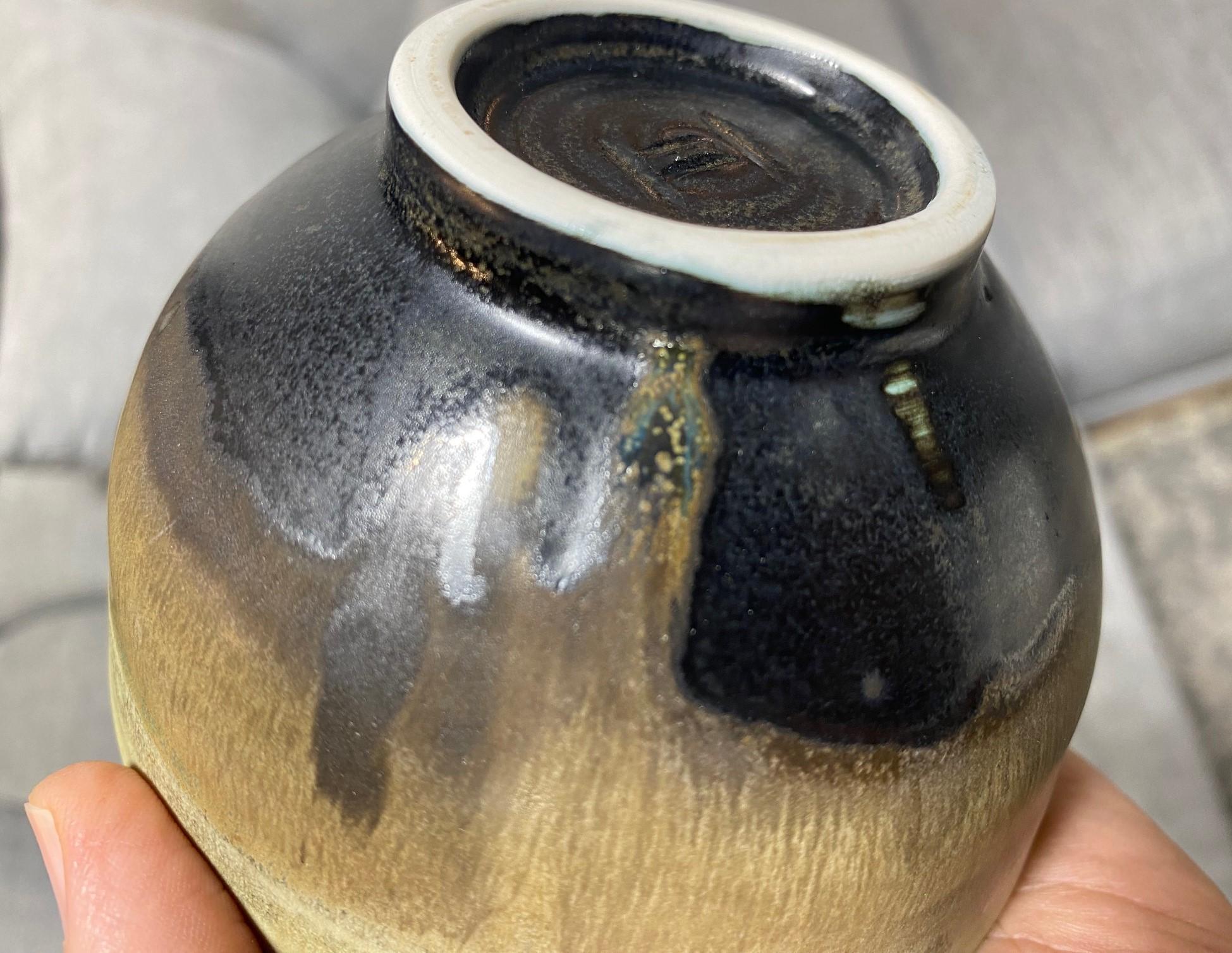 Tashiko Tazaezu Signed Japanese Hawaiian Studio Pottery Glazed Chawan Tea Bowl For Sale 10