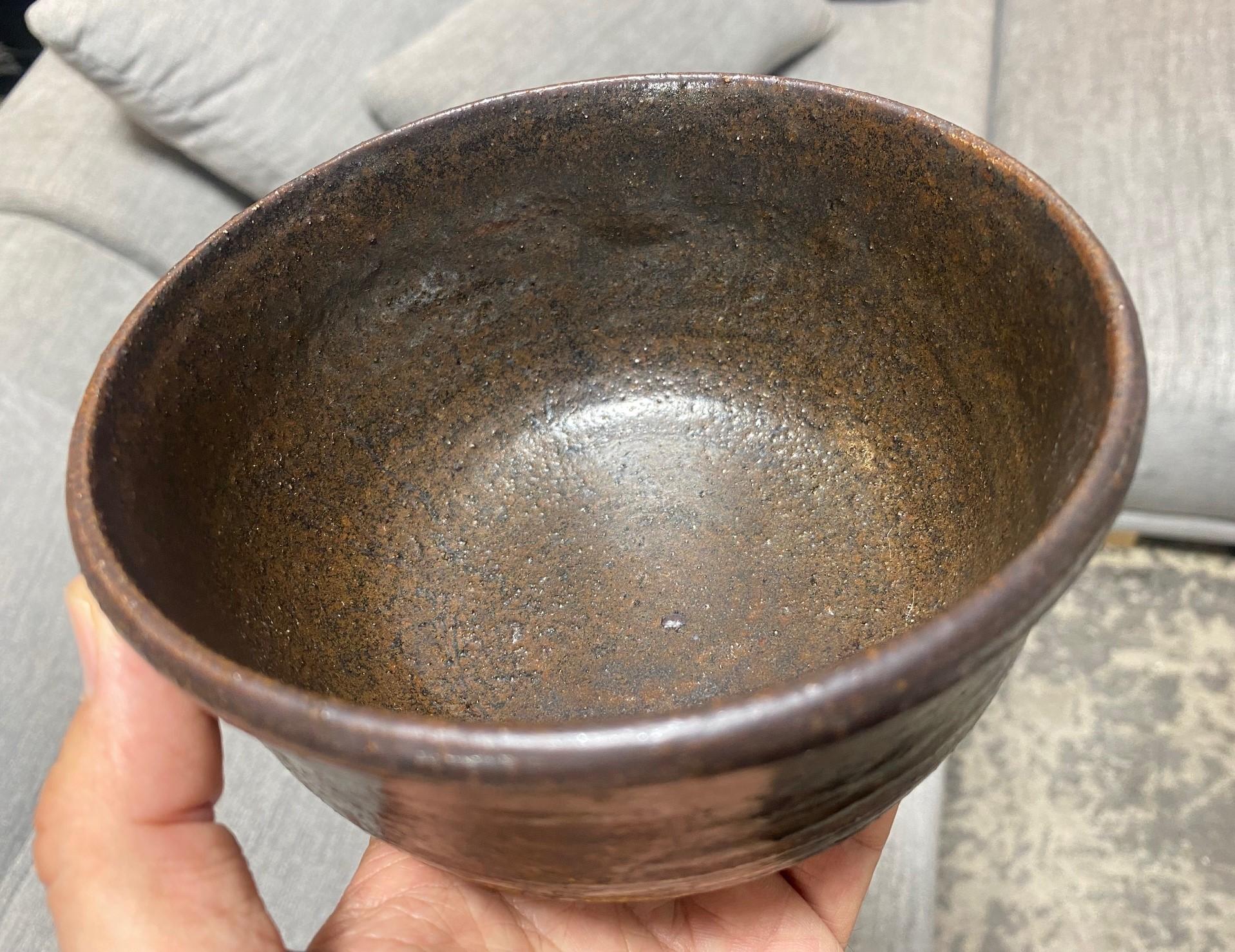 Tashiko Tazaezu Signé Japanese Hawaiian Studio Pottery Glazed Chawan Tea Bowl en vente 10