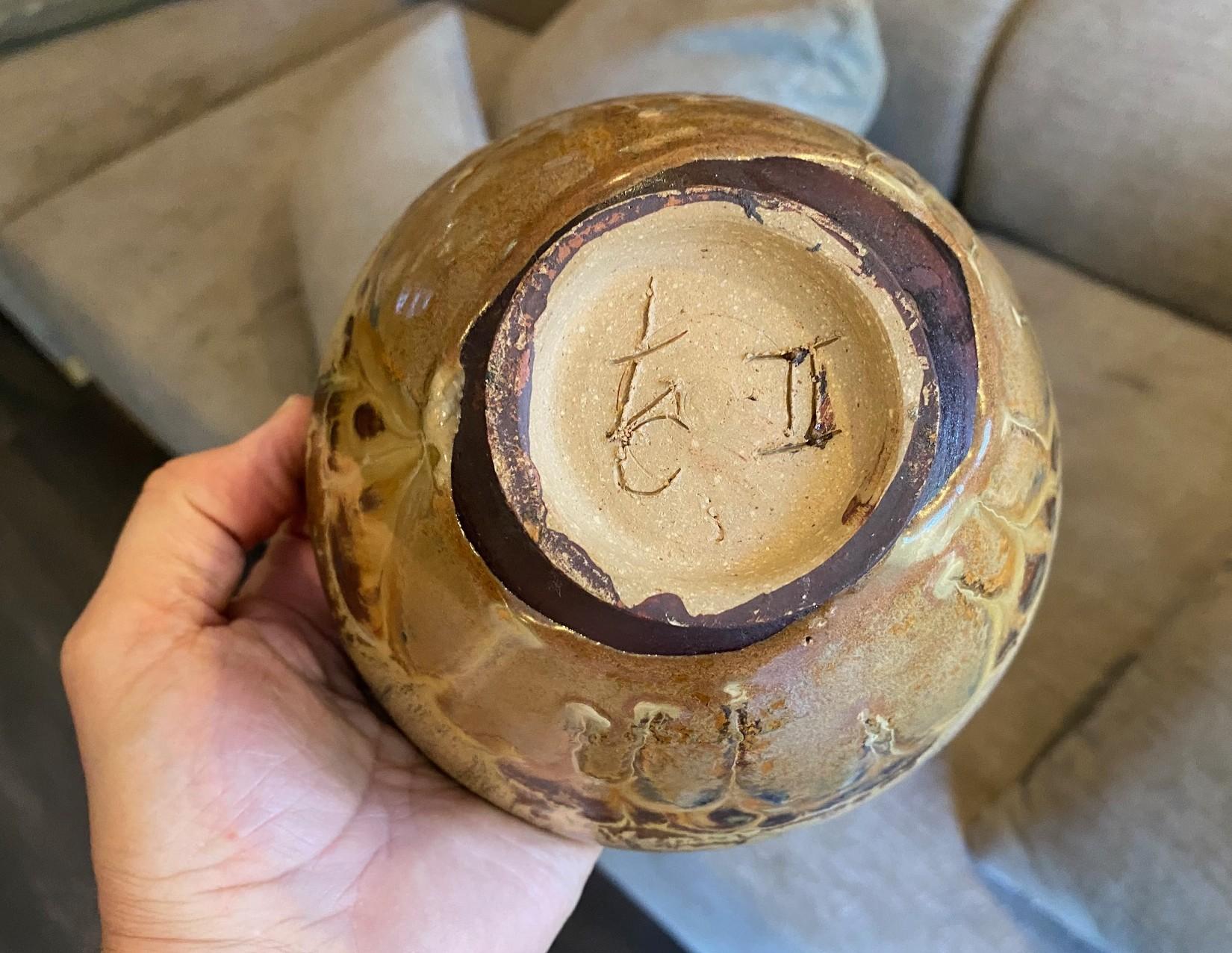 Tashiko Tazaezu Signé Japanese Hawaiian Studio Pottery Glazed Chawan Tea Bowl en vente 10