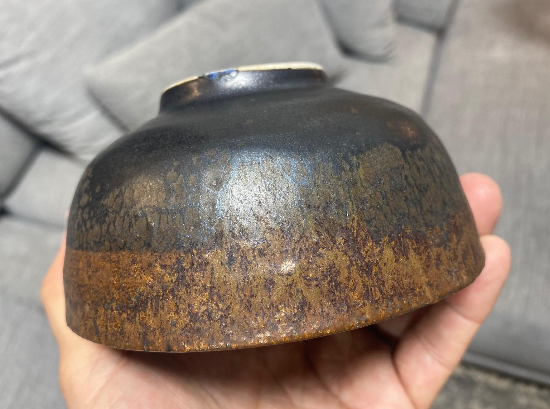 Tashiko Tazaezu Signé Japanese Hawaiian Studio Pottery Glazed Chawan Tea Bowl en vente 11