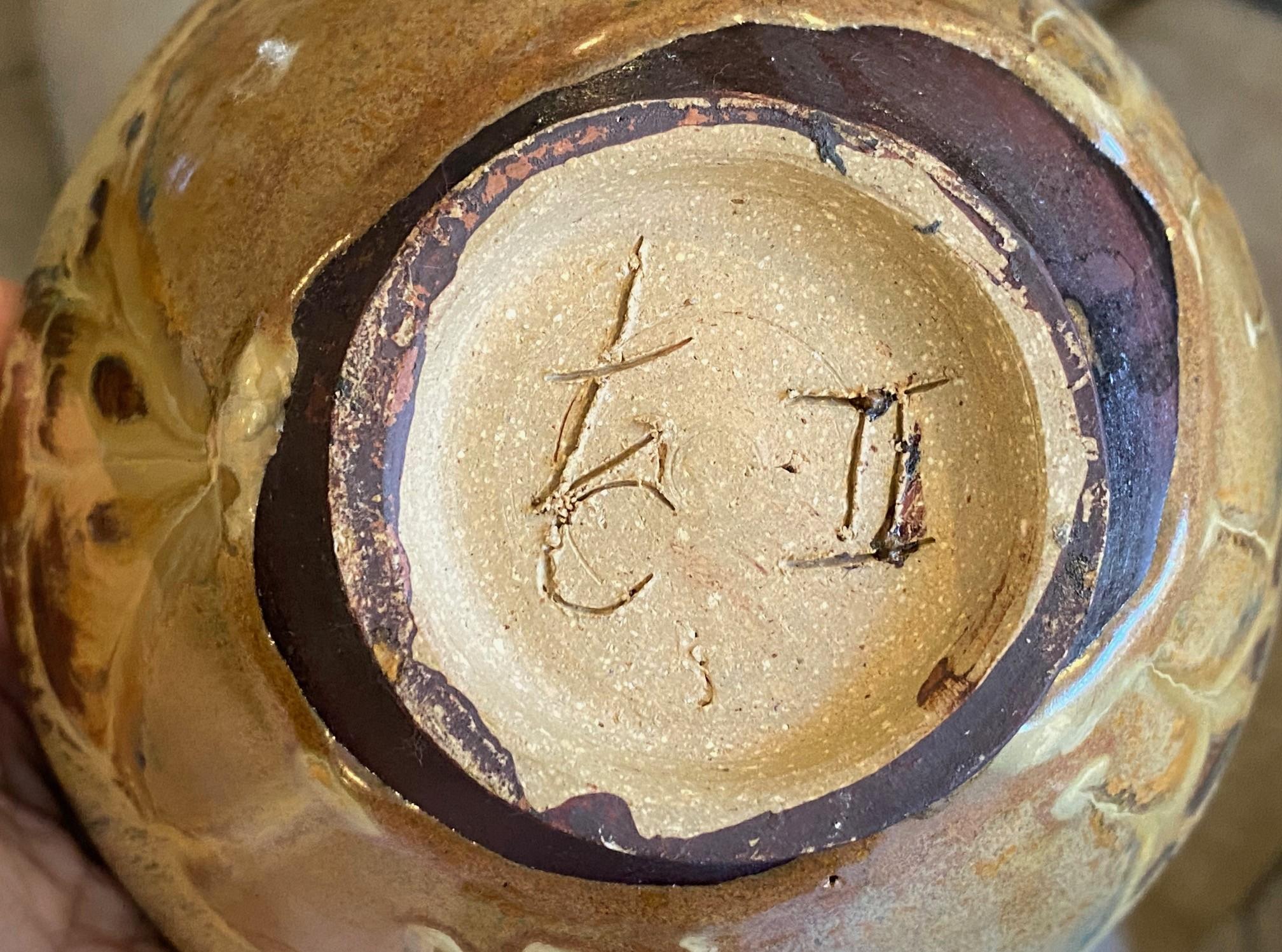 Tashiko Tazaezu Signé Japanese Hawaiian Studio Pottery Glazed Chawan Tea Bowl en vente 11