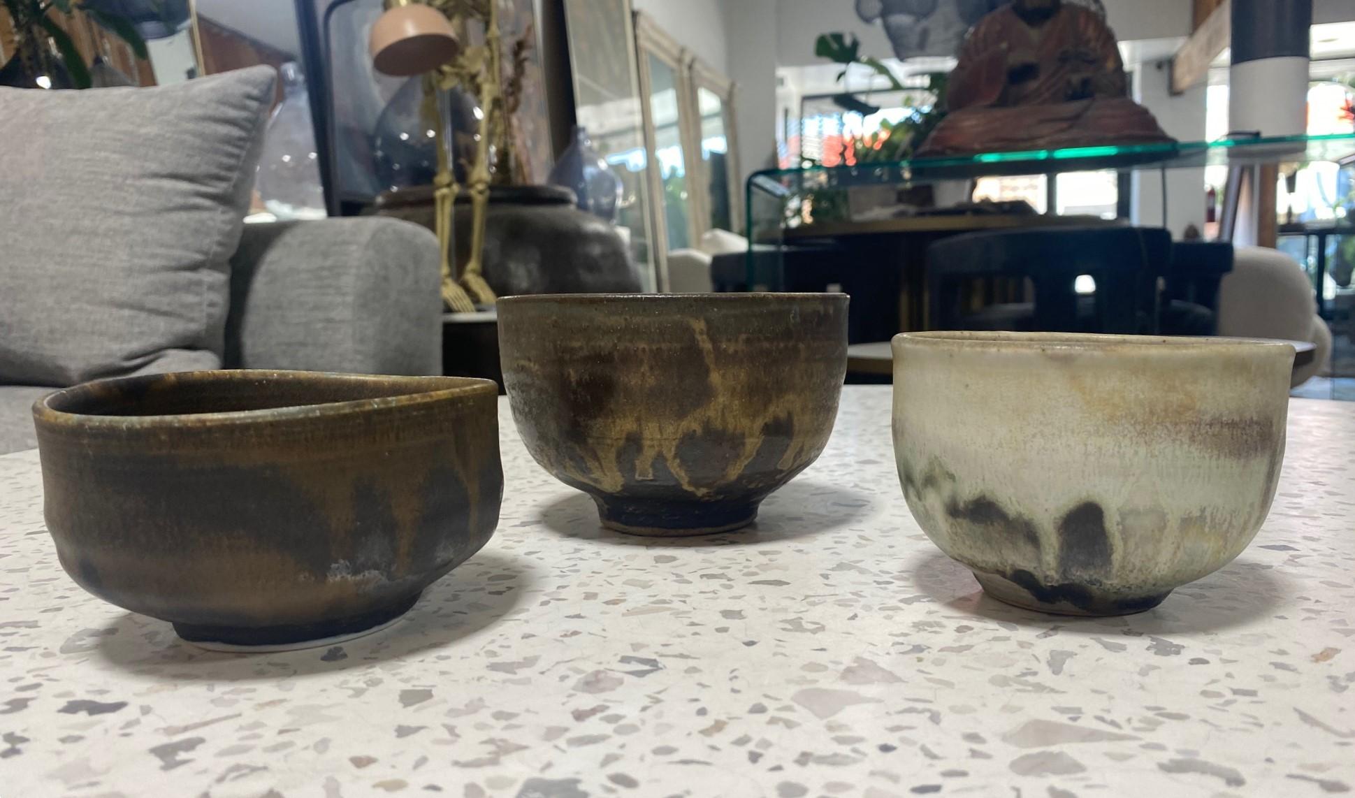 Tashiko Tazaezu Signé Japanese Hawaiian Studio Pottery Glazed Chawan Tea Bowl en vente 12