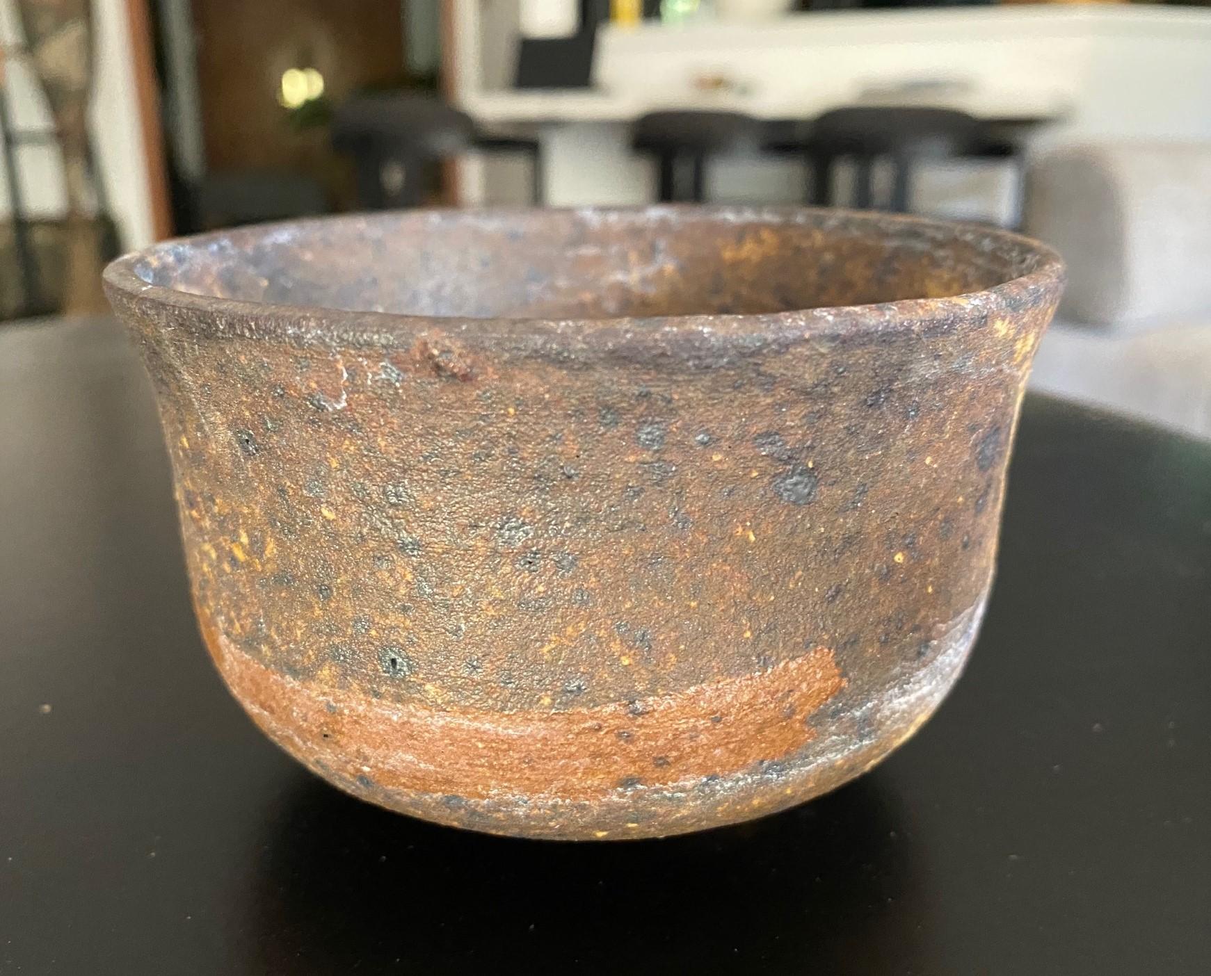 Tashiko Tazaezu Signé Japanese Hawaiian Studio Pottery Glazed Chawan Tea Bowl Bon état - En vente à Studio City, CA