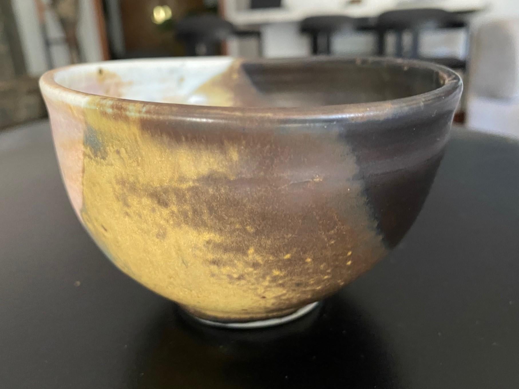 Tashiko Tazaezu Signed Japanese Hawaiian Studio Pottery Glazed Chawan Tea Bowl 1