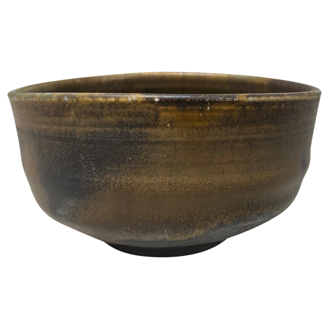 Ciotola da tè Chawan firmata da Tashiko Tazaezu, Studio Pottery giapponese hawaiano, smaltata