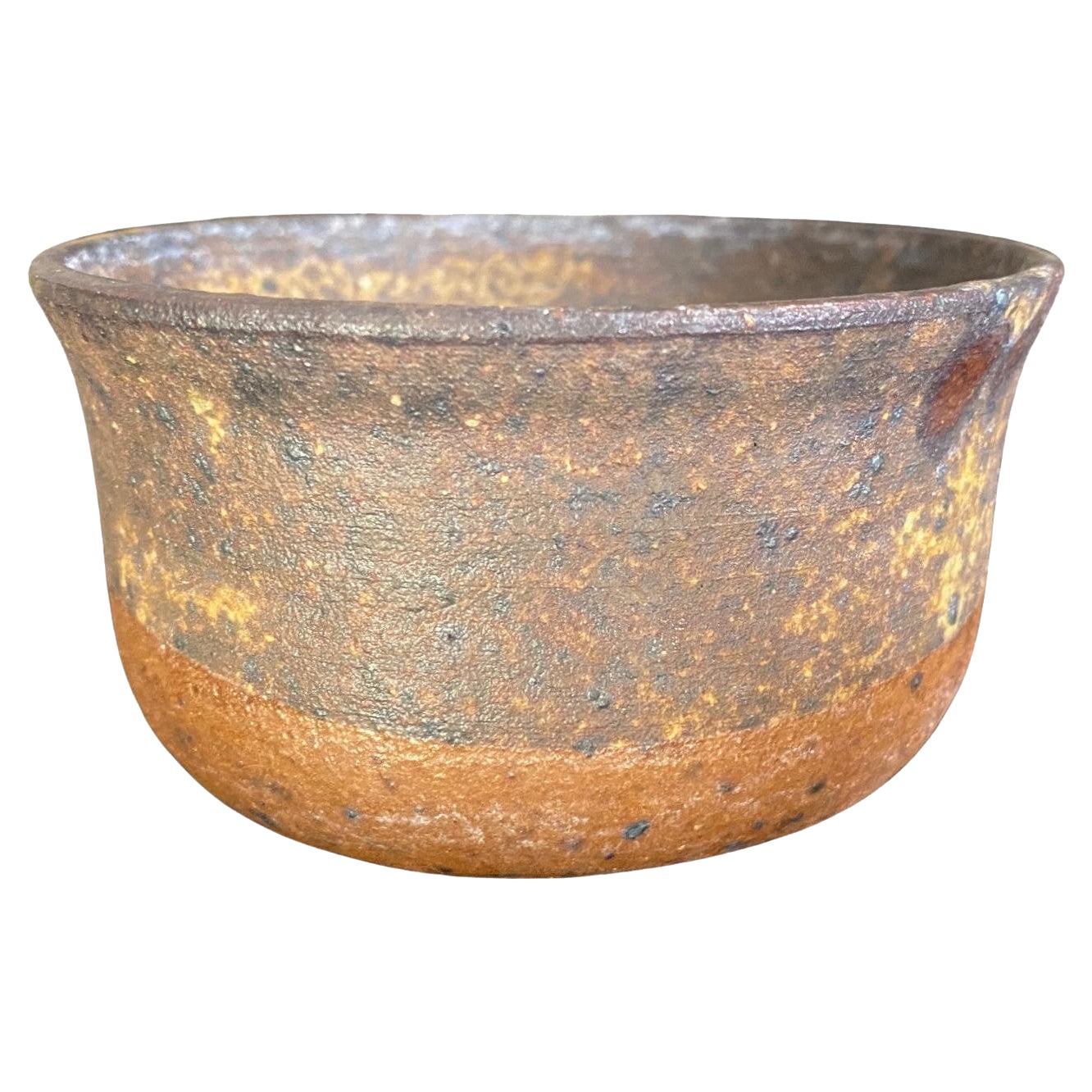 Tazón de Té Chawan Esmaltado Tashiko Tazaezu Firmado Japanese Hawaiian Studio Pottery en venta