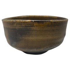 Antique Tashiko Tazaezu Signed Japanese Hawaiian Studio Pottery Glazed Chawan Tea Bowl