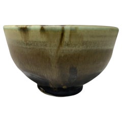 Vintage Tashiko Tazaezu Signed Japanese Hawaiian Studio Pottery Glazed Chawan Tea Bowl