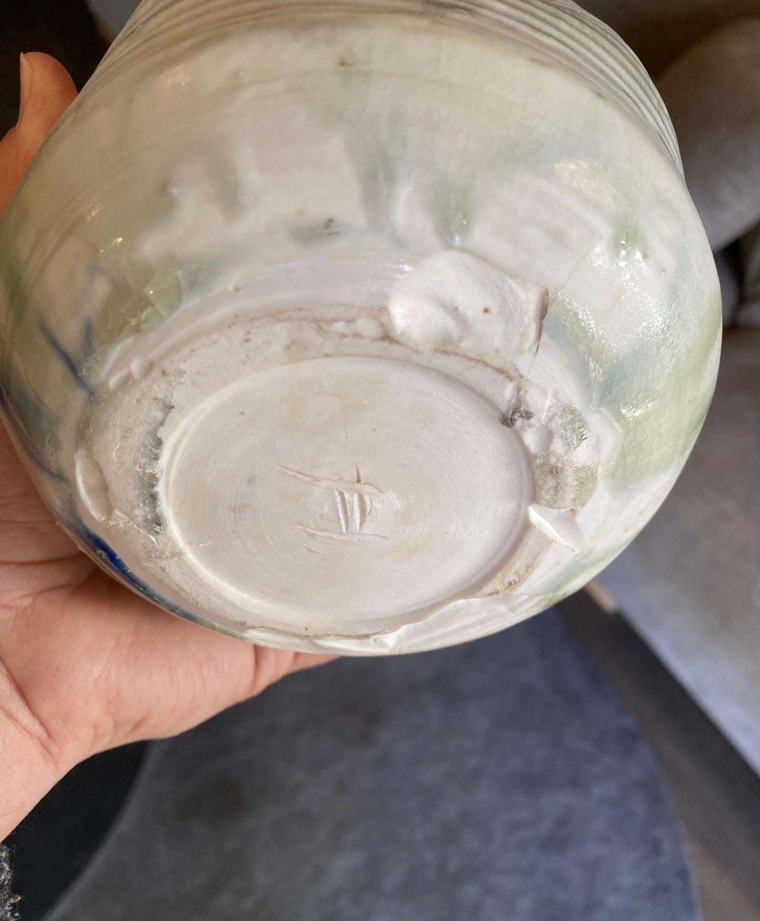 Tashiko Tazaezu Signed Japanese Hawaiian Studio Pottery Modernist Abstract Vase For Sale 9