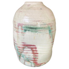 Tashiko Tazaezu Signed Japanese Hawaiian Studio Pottery Modernist Abstract Vase