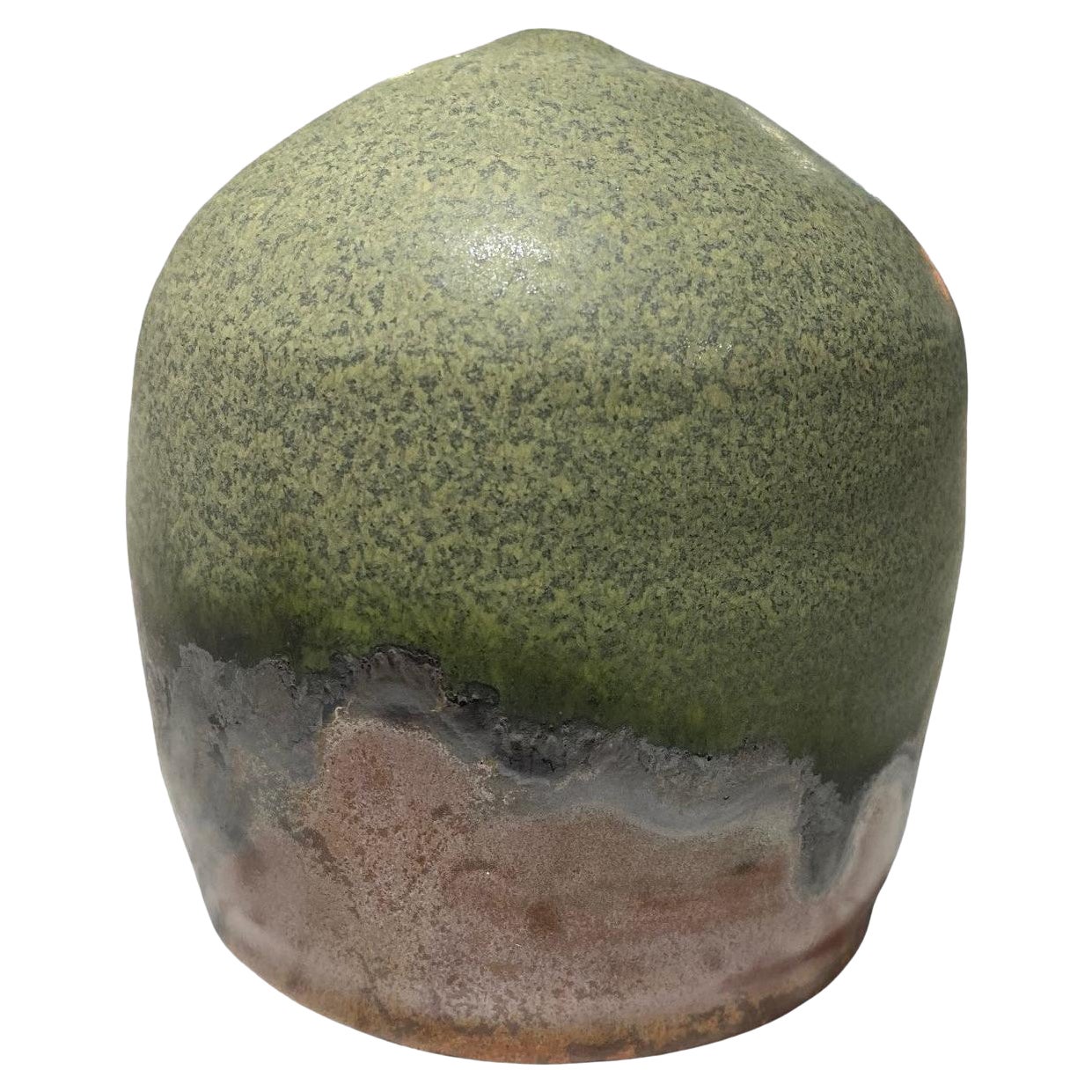 Tashiko Tazaezu Signed Japanese Studio Pottery Closed Form With Rattle Sculpture