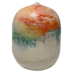 Tashiko Tazaezu Signiert Japanisch Studio Pottery Closed Form Mit Rassel Skulptur