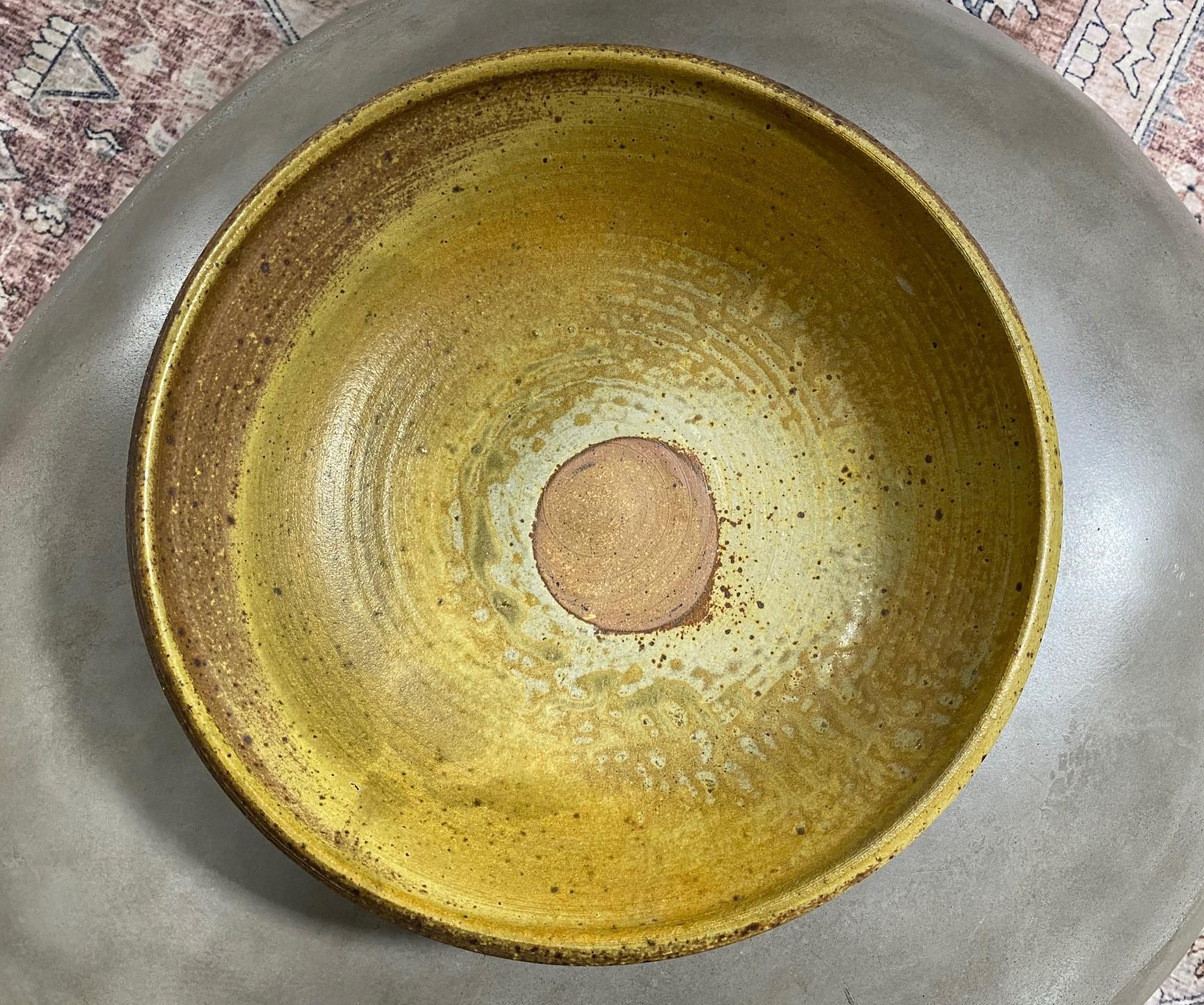 Tashiko Tazaezu Signed Midcentury Japanese Large Studio Pottery Ceramic Bowl 3