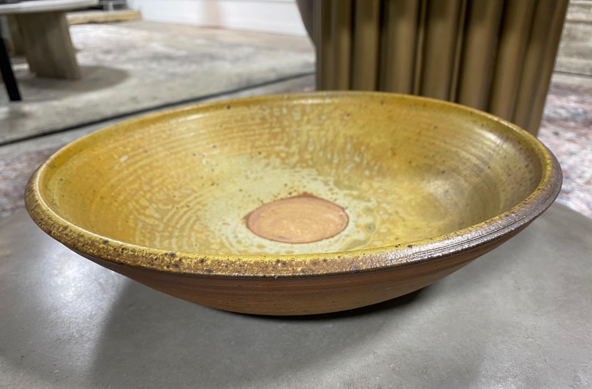 Tashiko Tazaezu Signed Midcentury Japanese Large Studio Pottery Ceramic Bowl 1